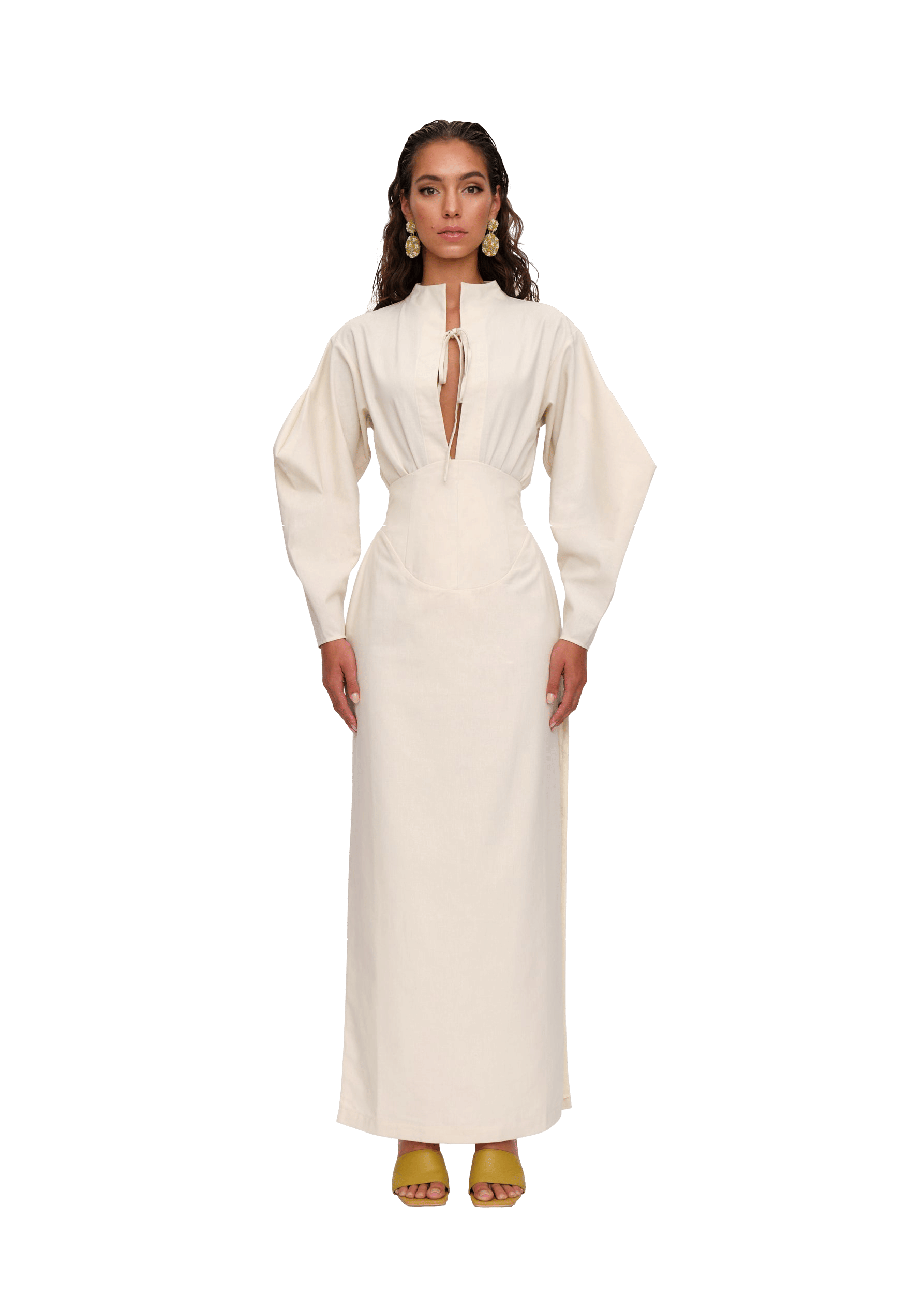 LINO CORSET SKIRT - LIMESTONE made by Andrea Iyamah