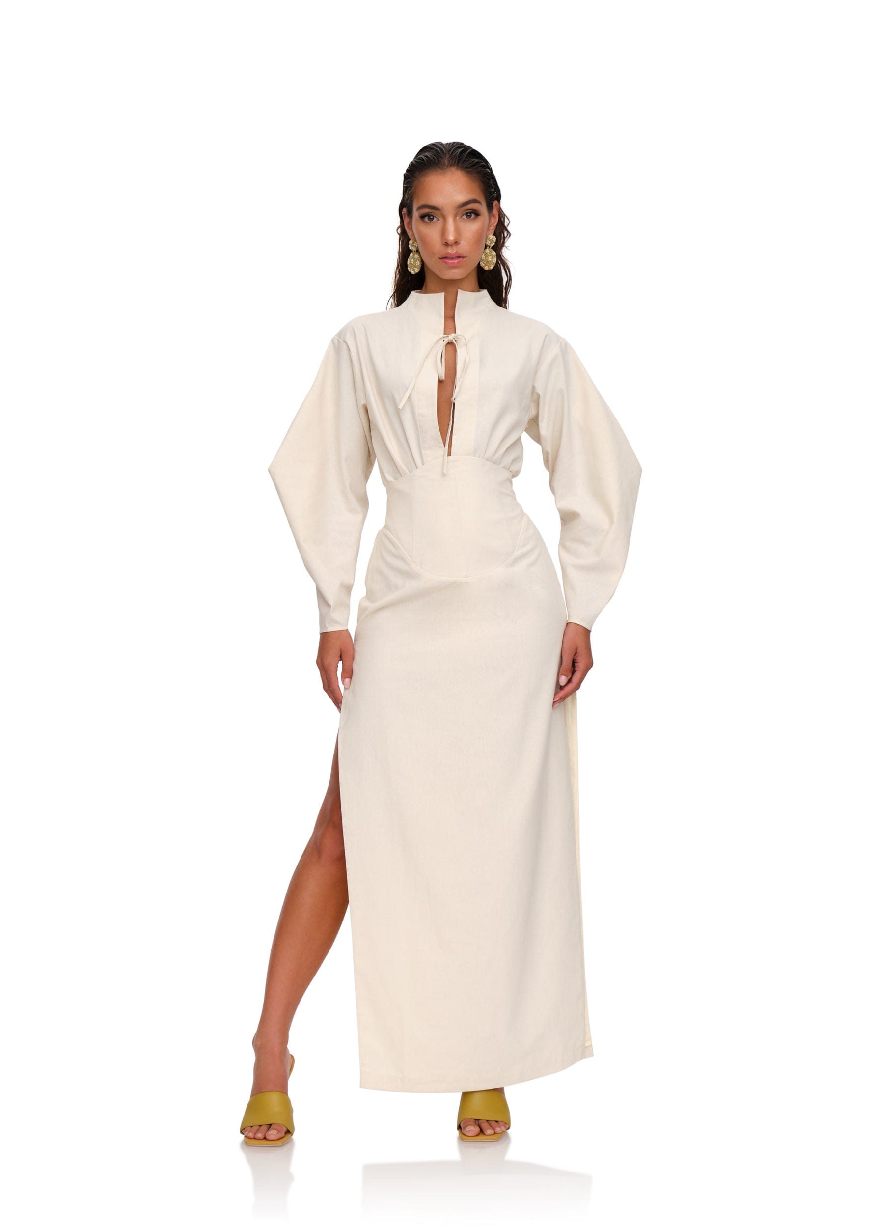 LINO CORSET SKIRT - LIMESTONE made by Andrea Iyamah