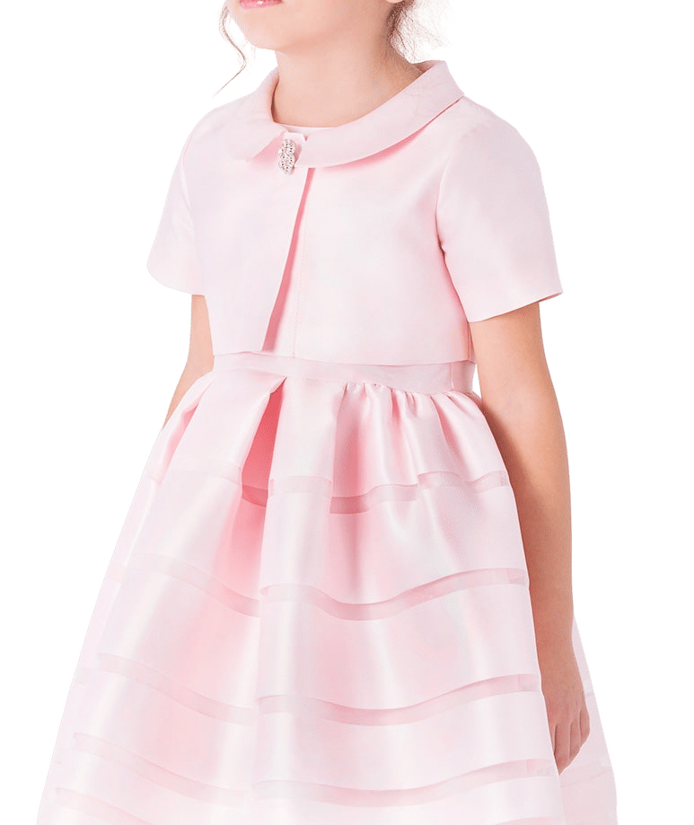 Pearl Pink Satin Girls Dress made by Mama Luma