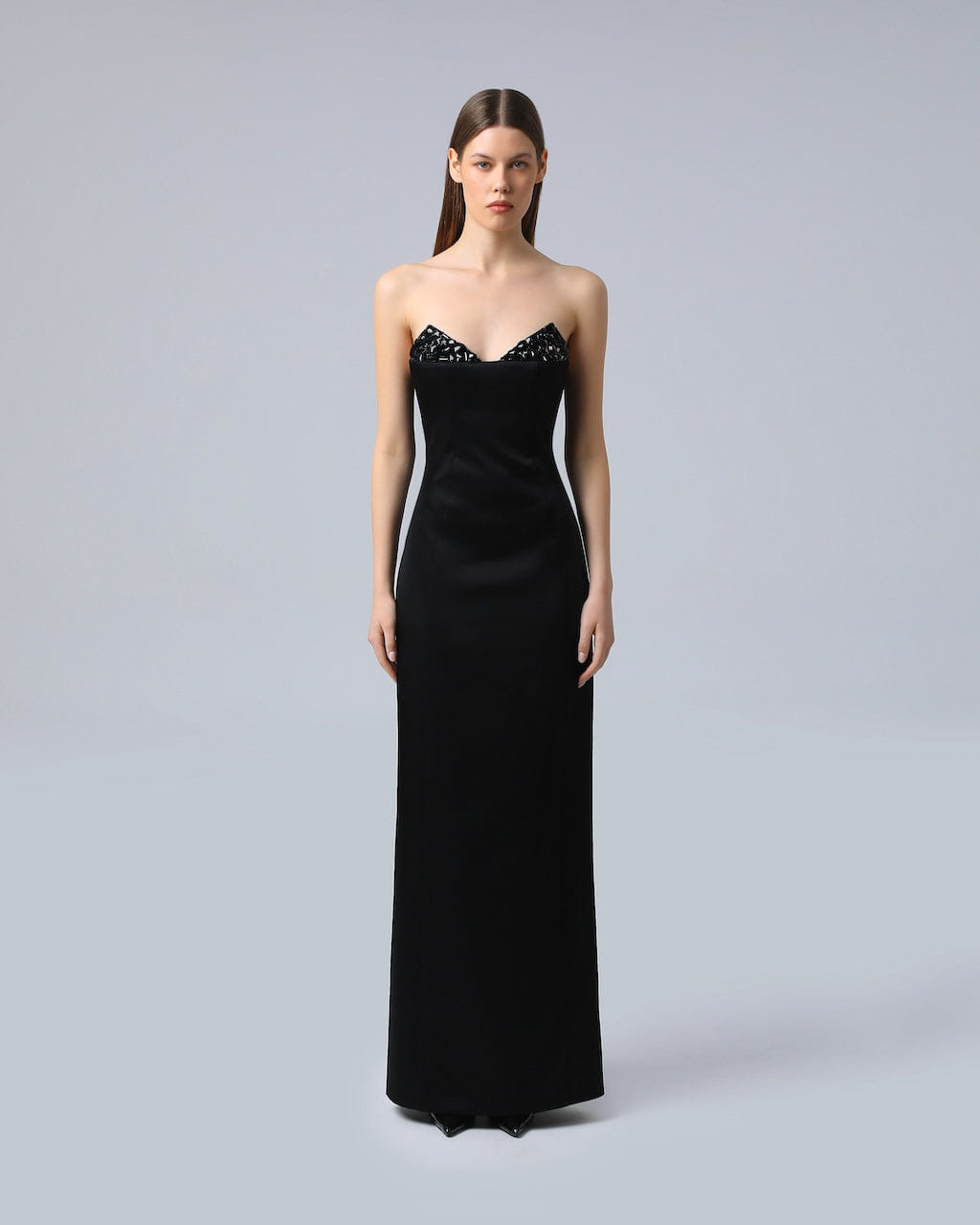 Crystal-Detailed Strapless Gown made by NDS The Label