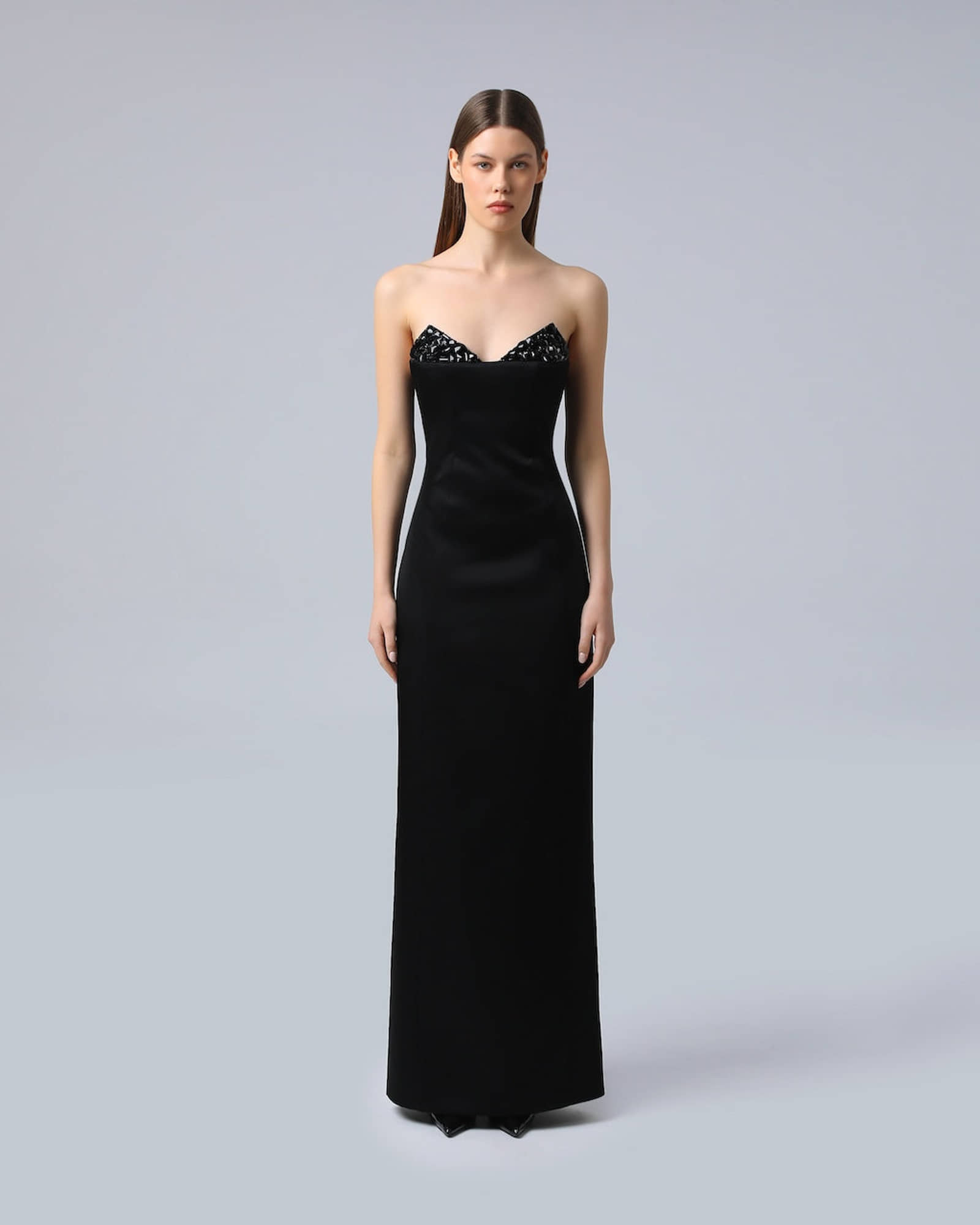 Crystal-Detailed Strapless Gown made by NDS The Label