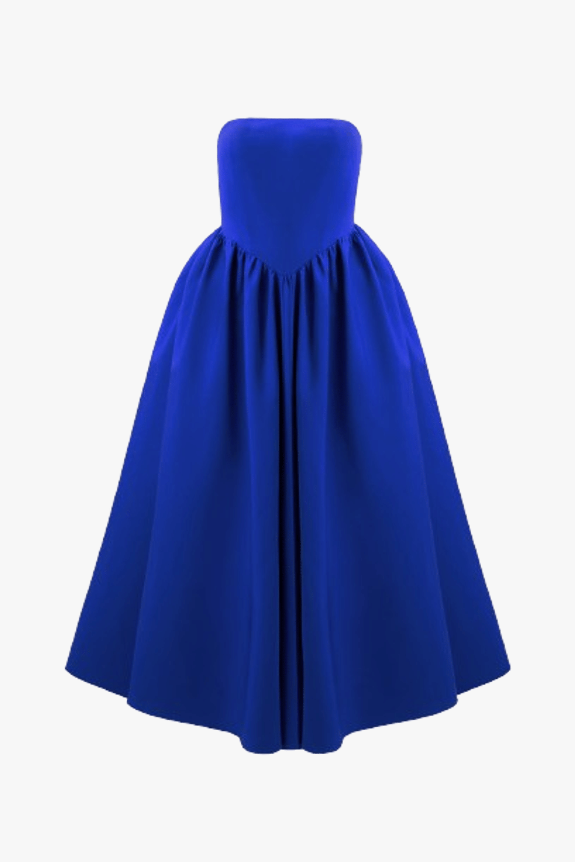 Eva Night Blue Strapless Corset Midi Dress made by Lora Istanbul