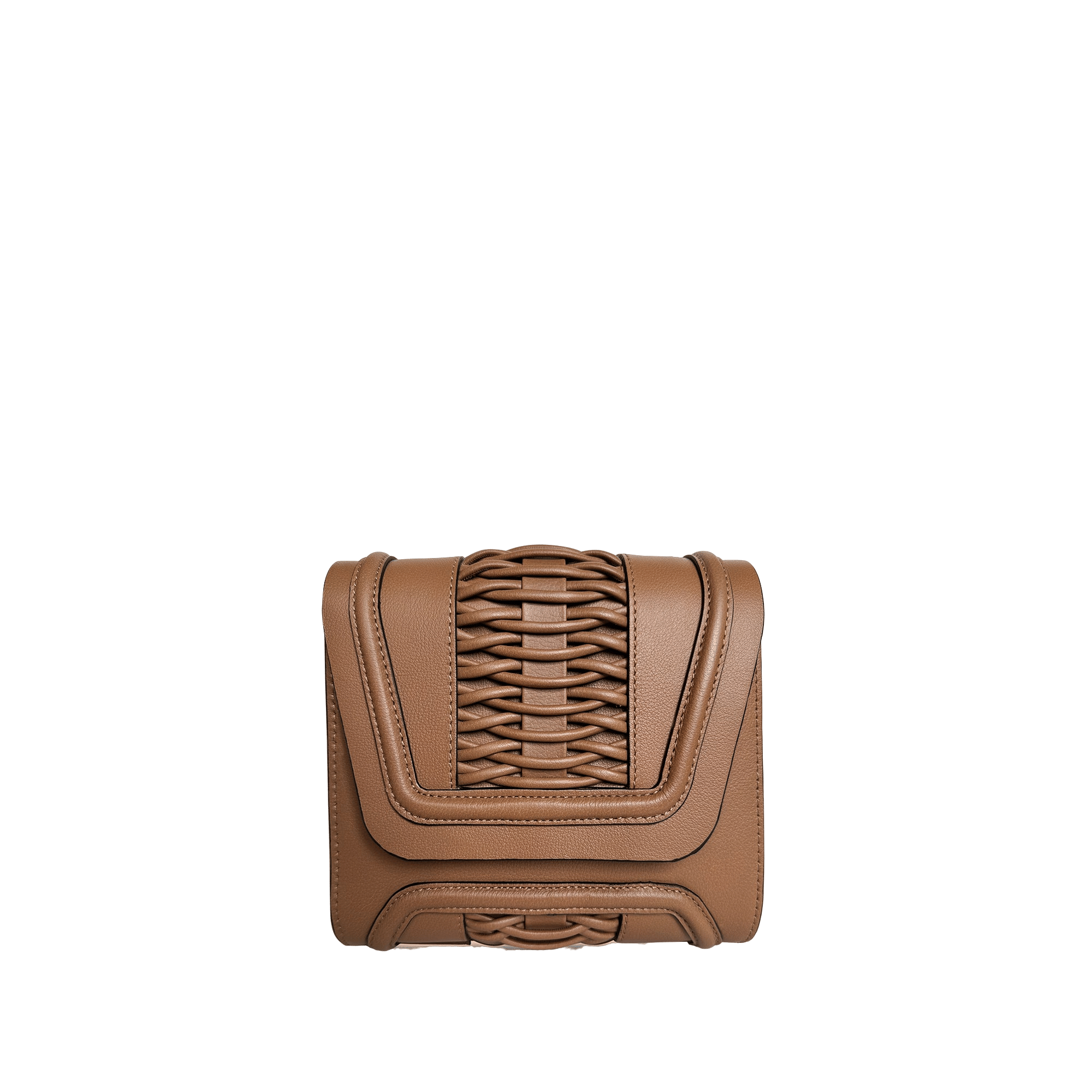 Mini Giovanna camel braided clutch made by Yliana Yepez