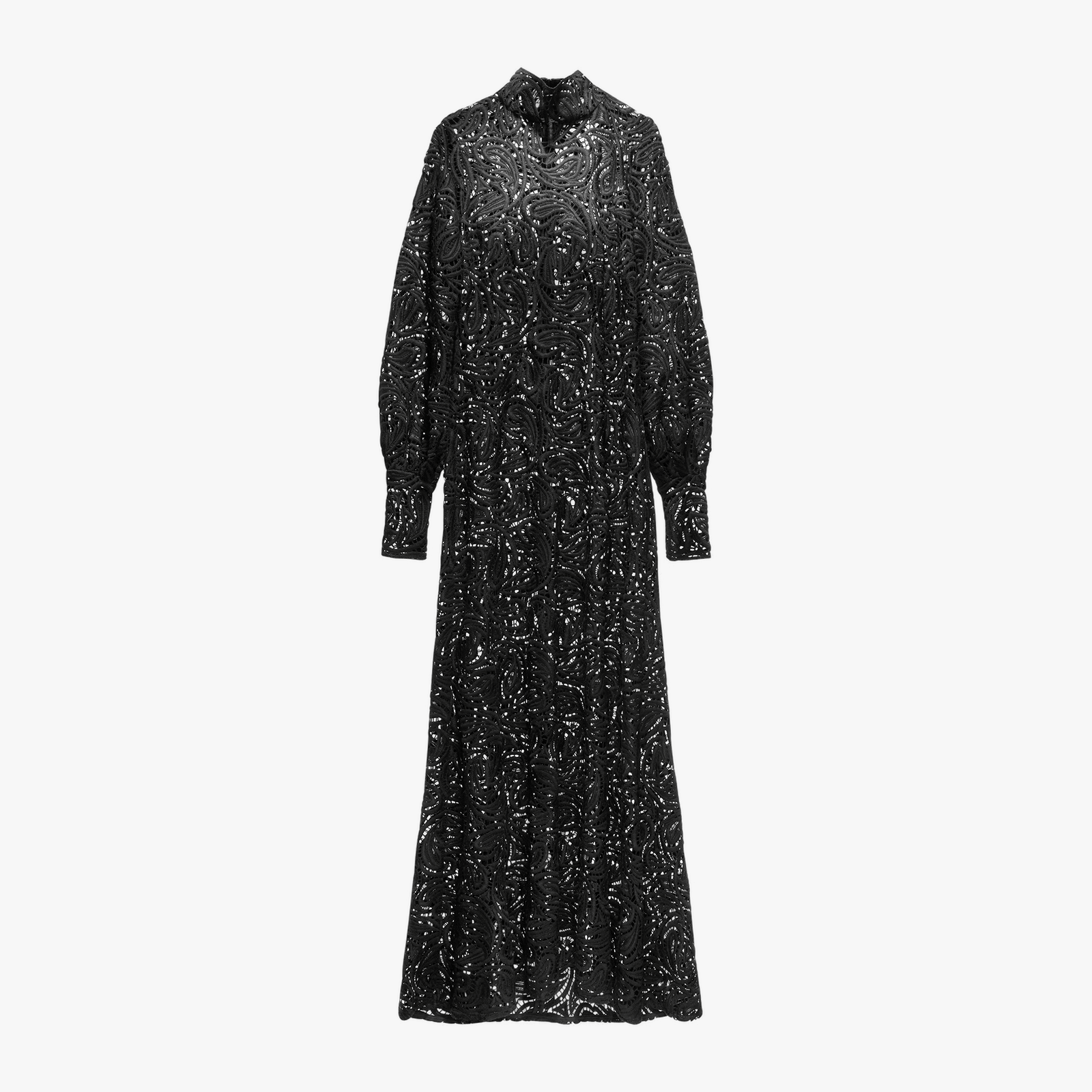 Black Long Guipure Dress made by YAVORSKA