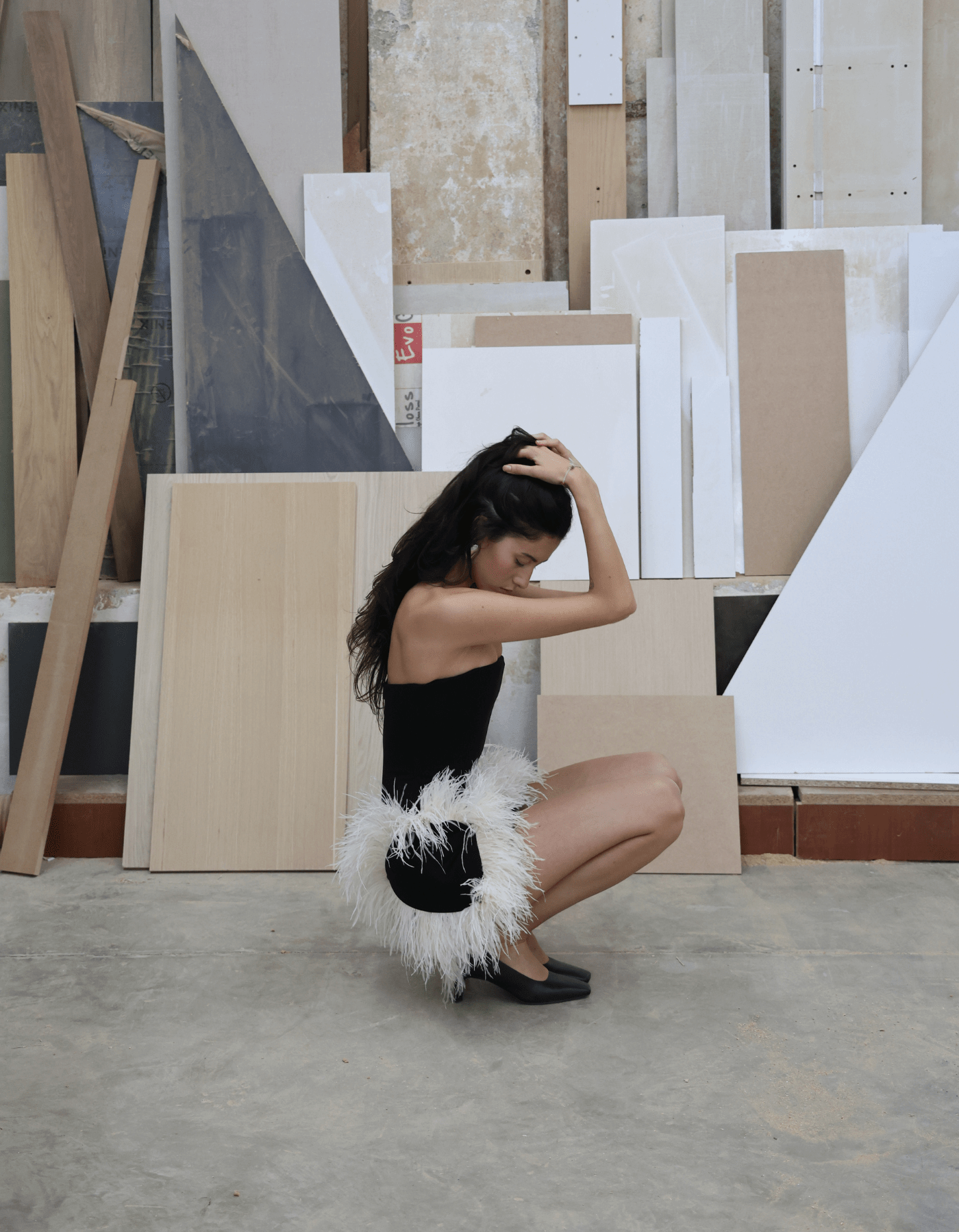 PENDA Mini Dress With Feathers made by MAET