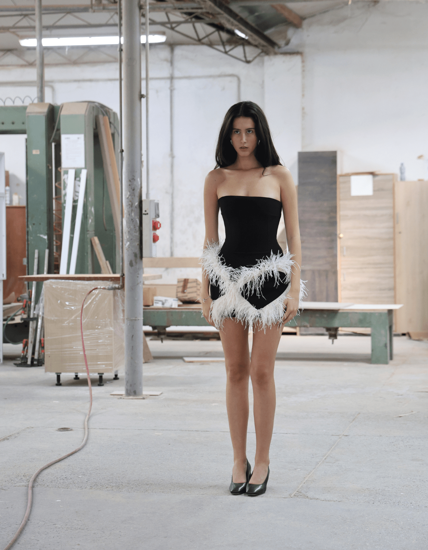 PENDA Mini Dress With Feathers made by MAET