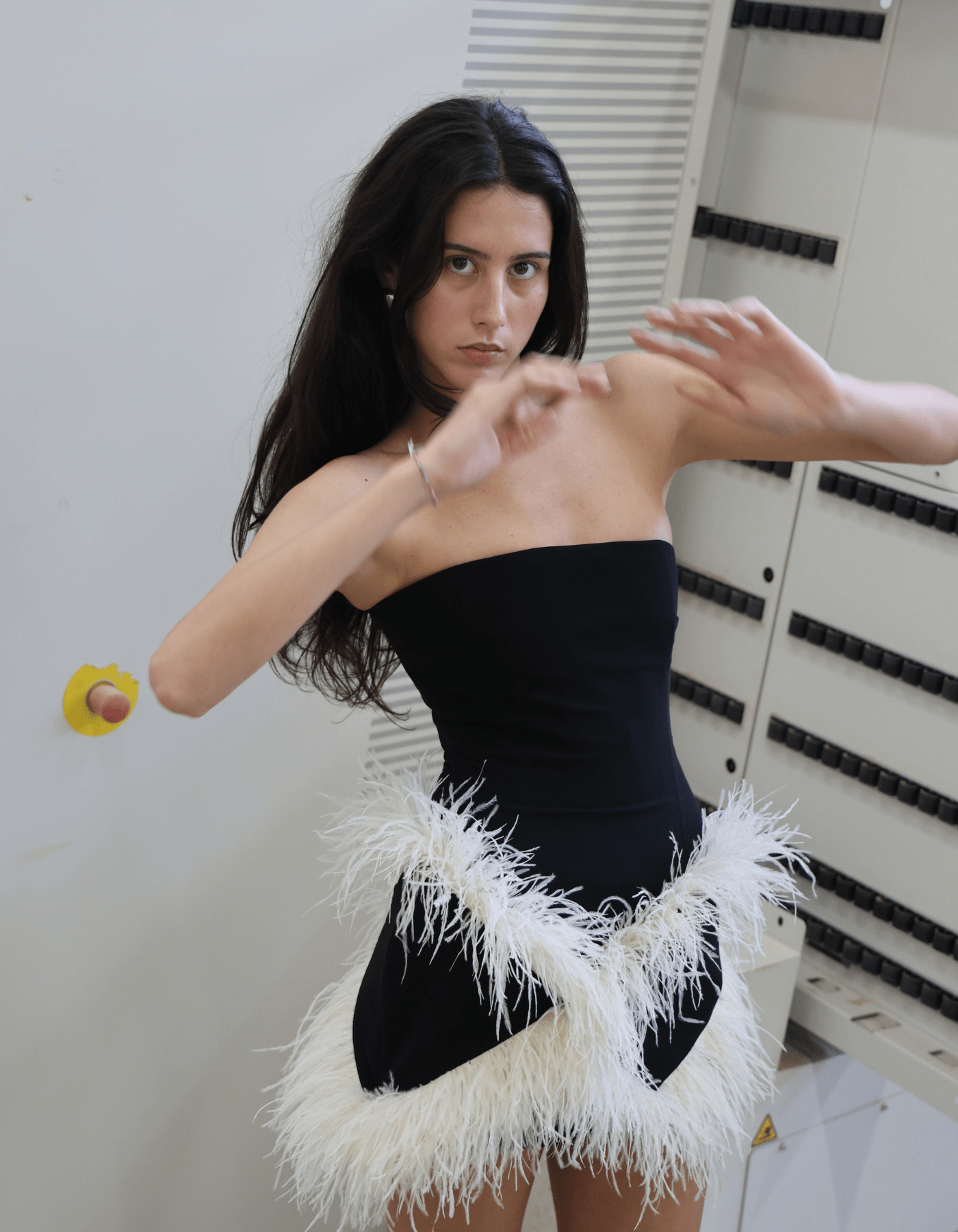 PENDA Mini Dress With Feathers made by MAET