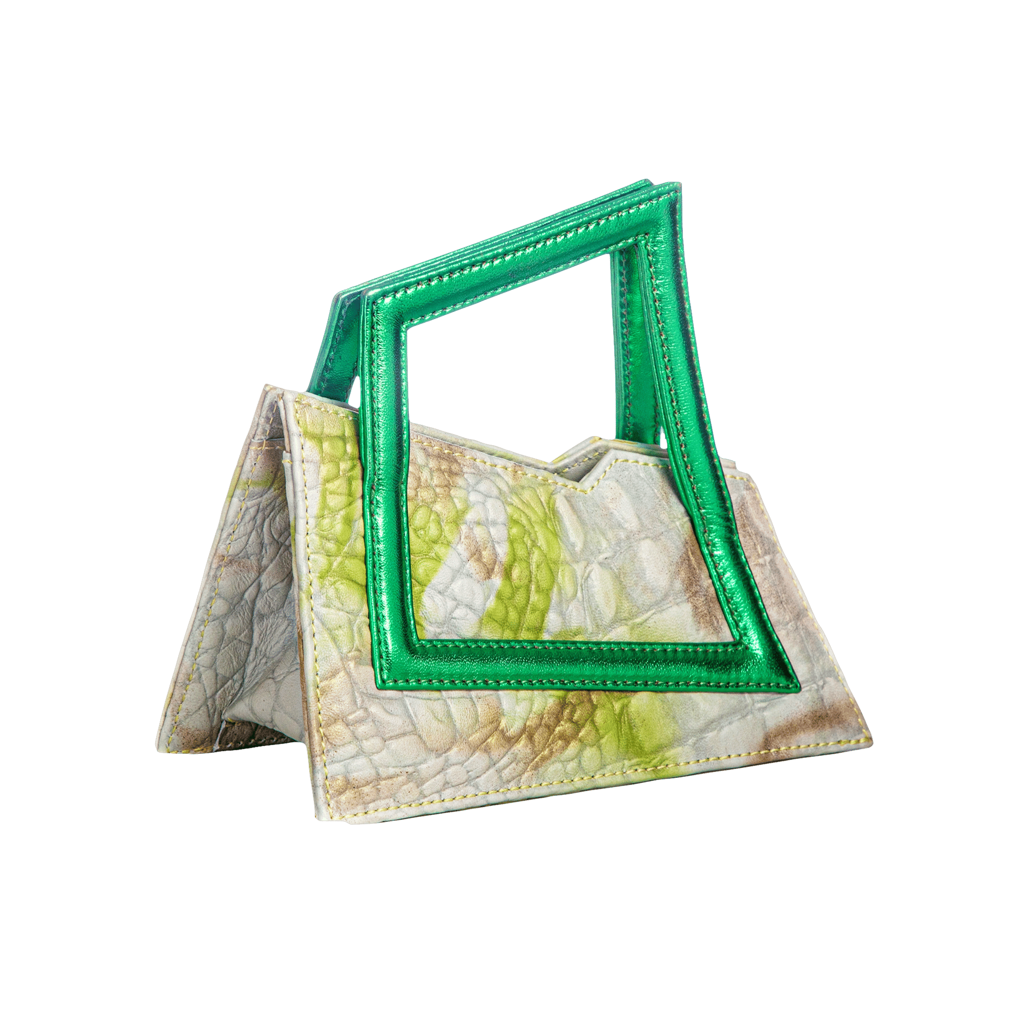 Jari'aa - Pistacchio - Square Top Handle Bag made by ALIEL