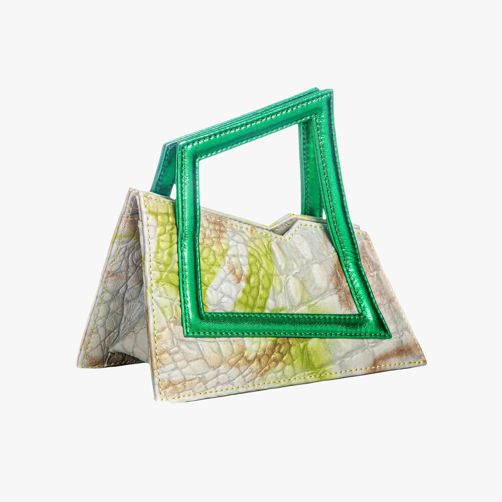 Jari'aa - Pistacchio - Square Top Handle Bag made by ALIEL