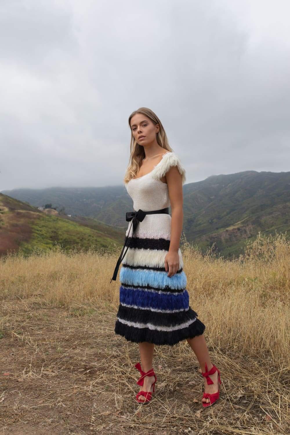 Sundown Handmade Multicolor Knit Dress made by ANDREEVA