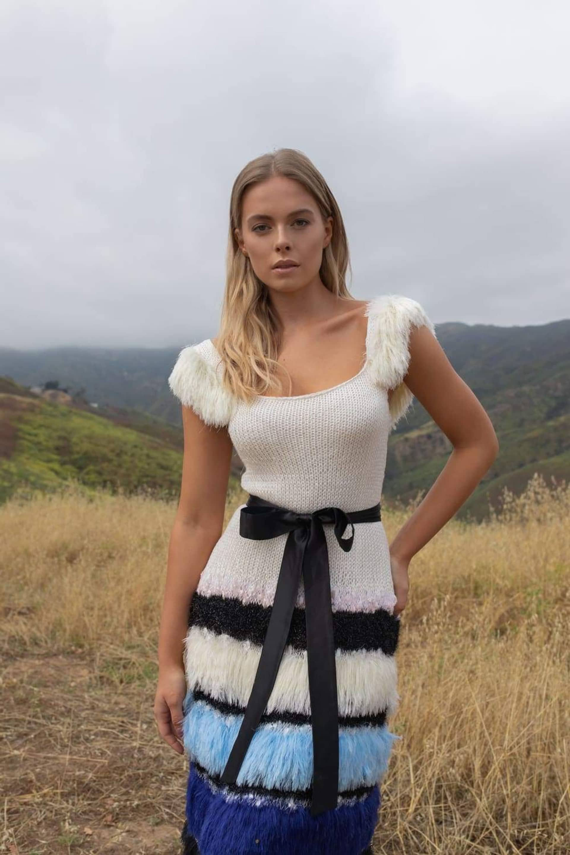 Sundown Handmade Multicolor Knit Dress made by ANDREEVA