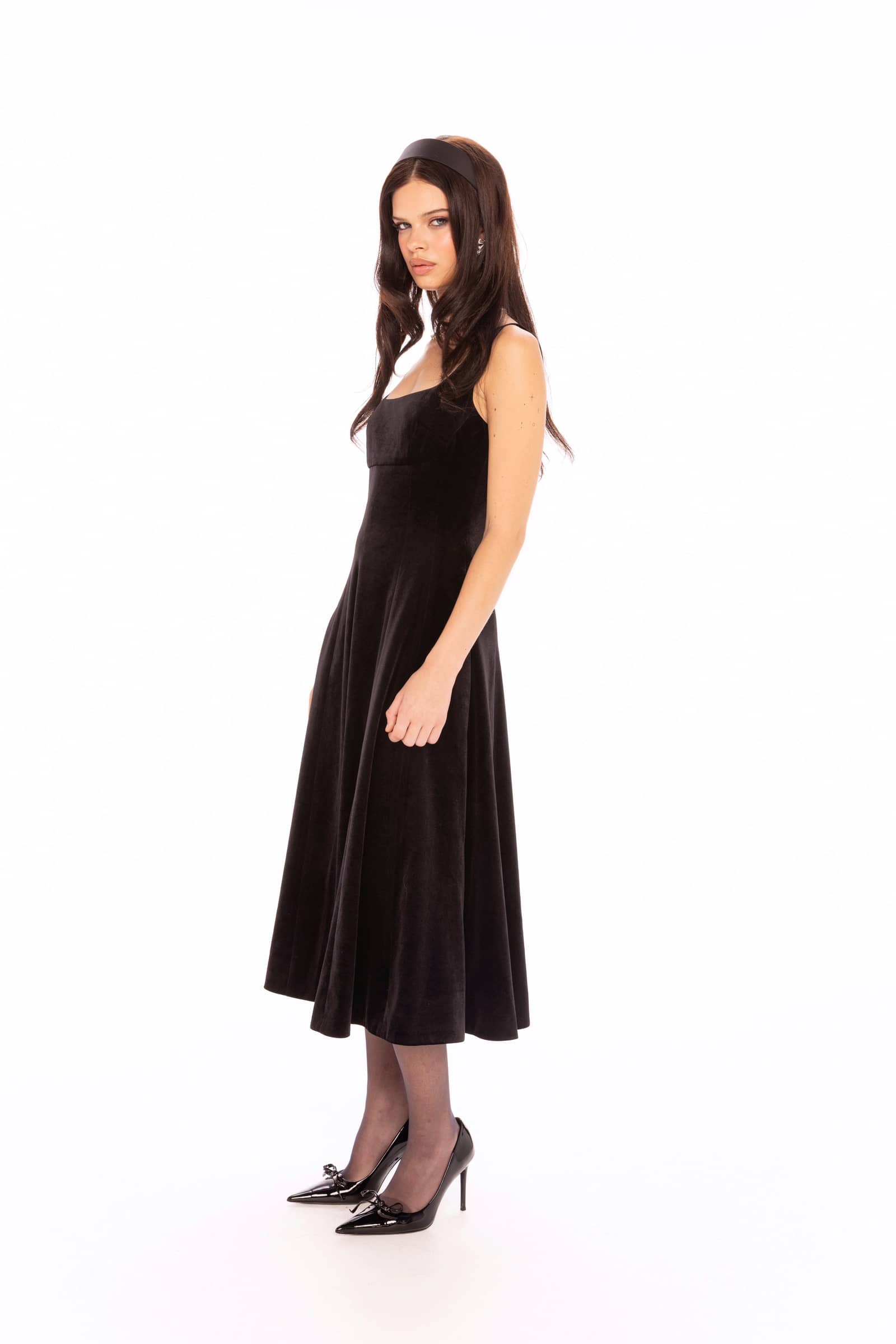 Eleanora Velvet Maxi Dress (Black) made by Nana Jacqueline