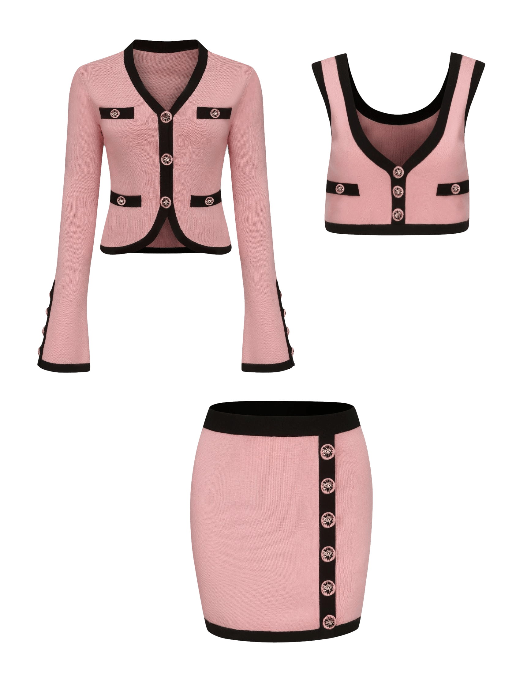 Matilda Knit Set (Pink) in Pink made by Nana Jacqueline