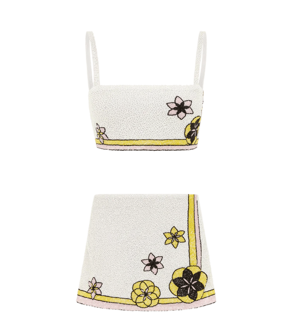 Mei Flattering Summer Luxe Co-ord White in White made by Oceanus Swimwear