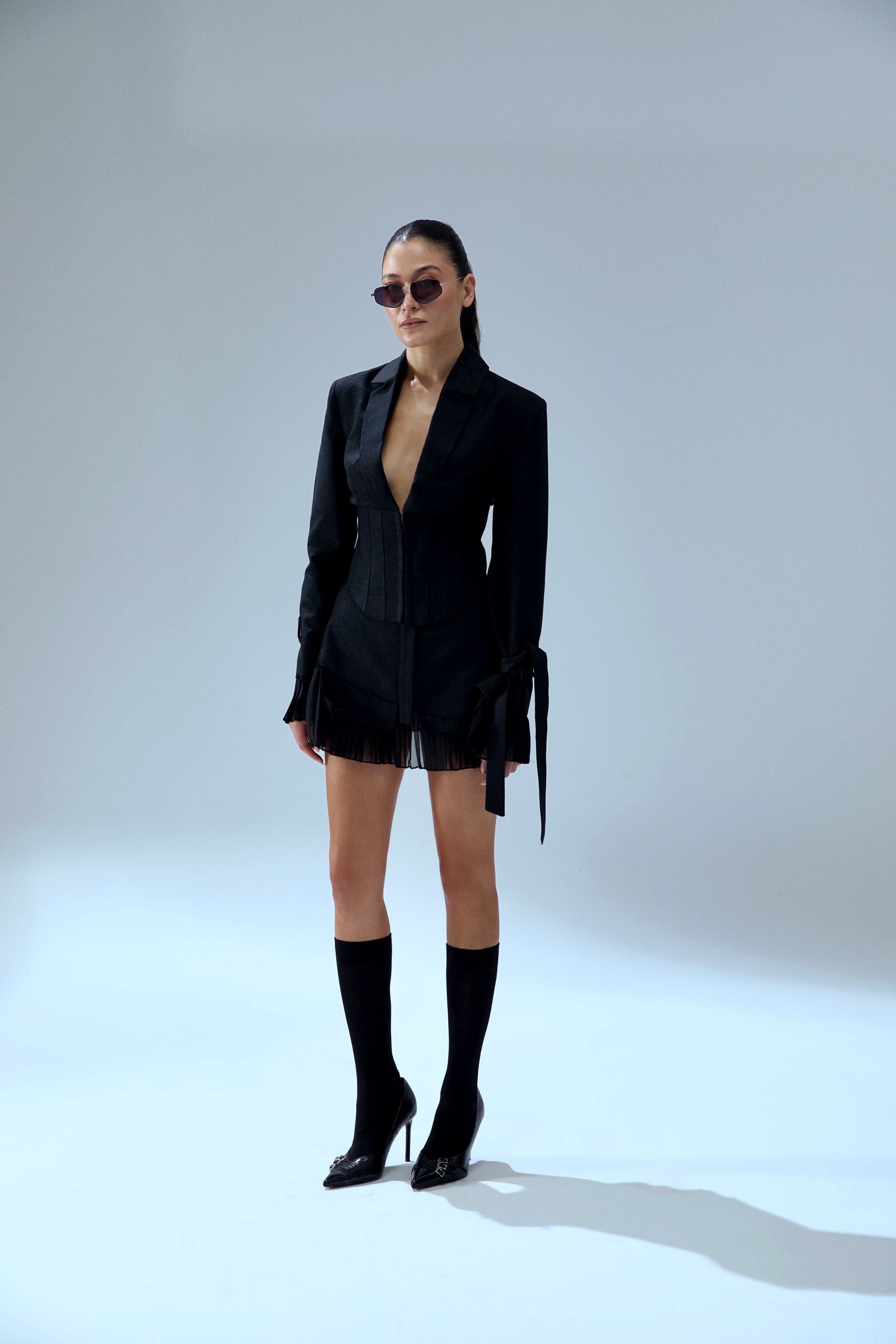 YOUR *ITCH PLEATED SKIRT - JET BLACK made by PCFG