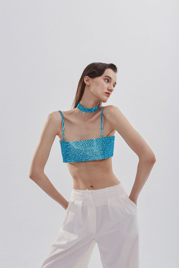 Charlotte Top Aquamarine Blue made by NUÉ