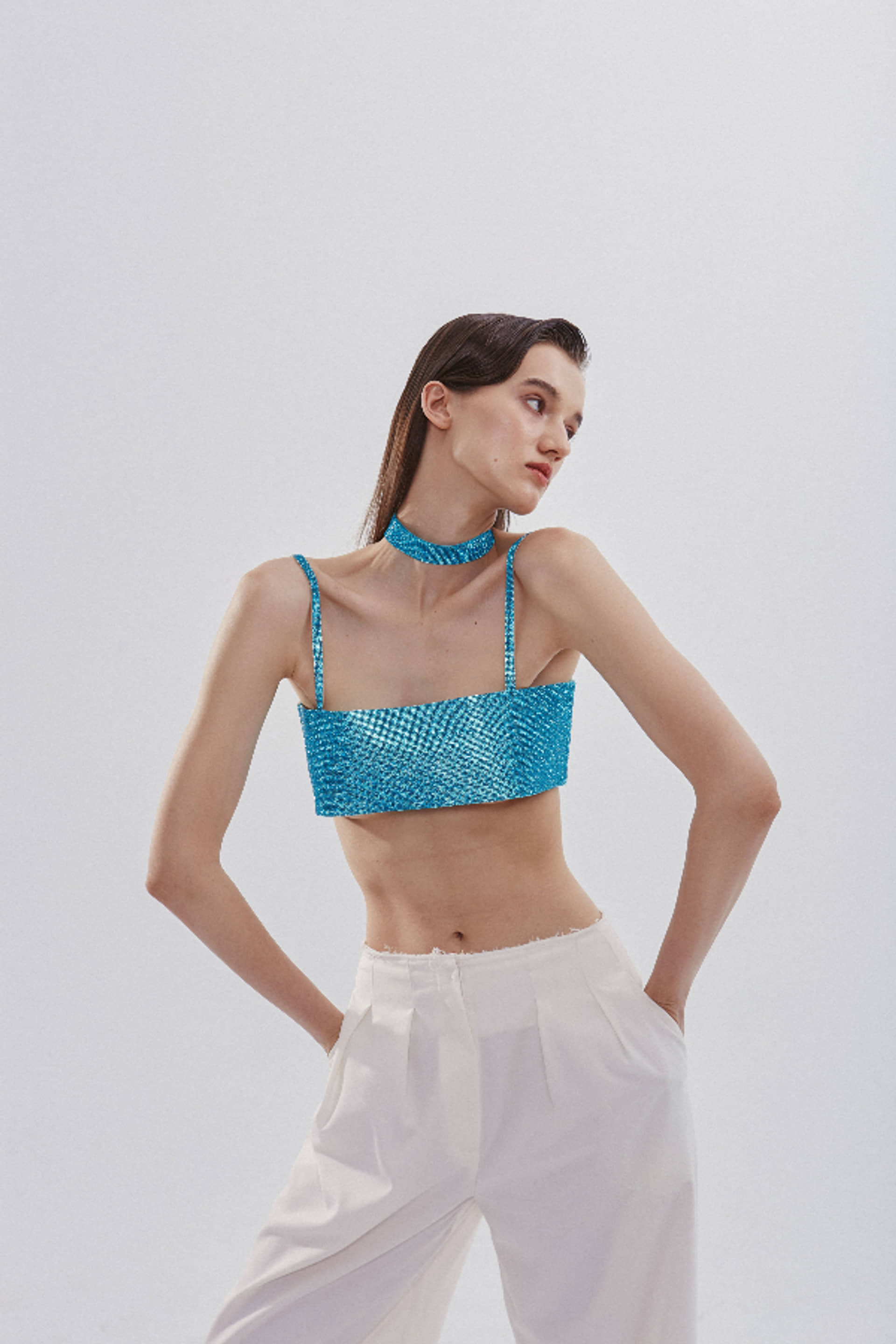 Charlotte Top Aquamarine Blue made by NUÉ