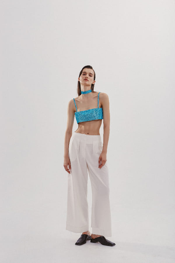 Charlotte Top Aquamarine Blue made by NUÉ