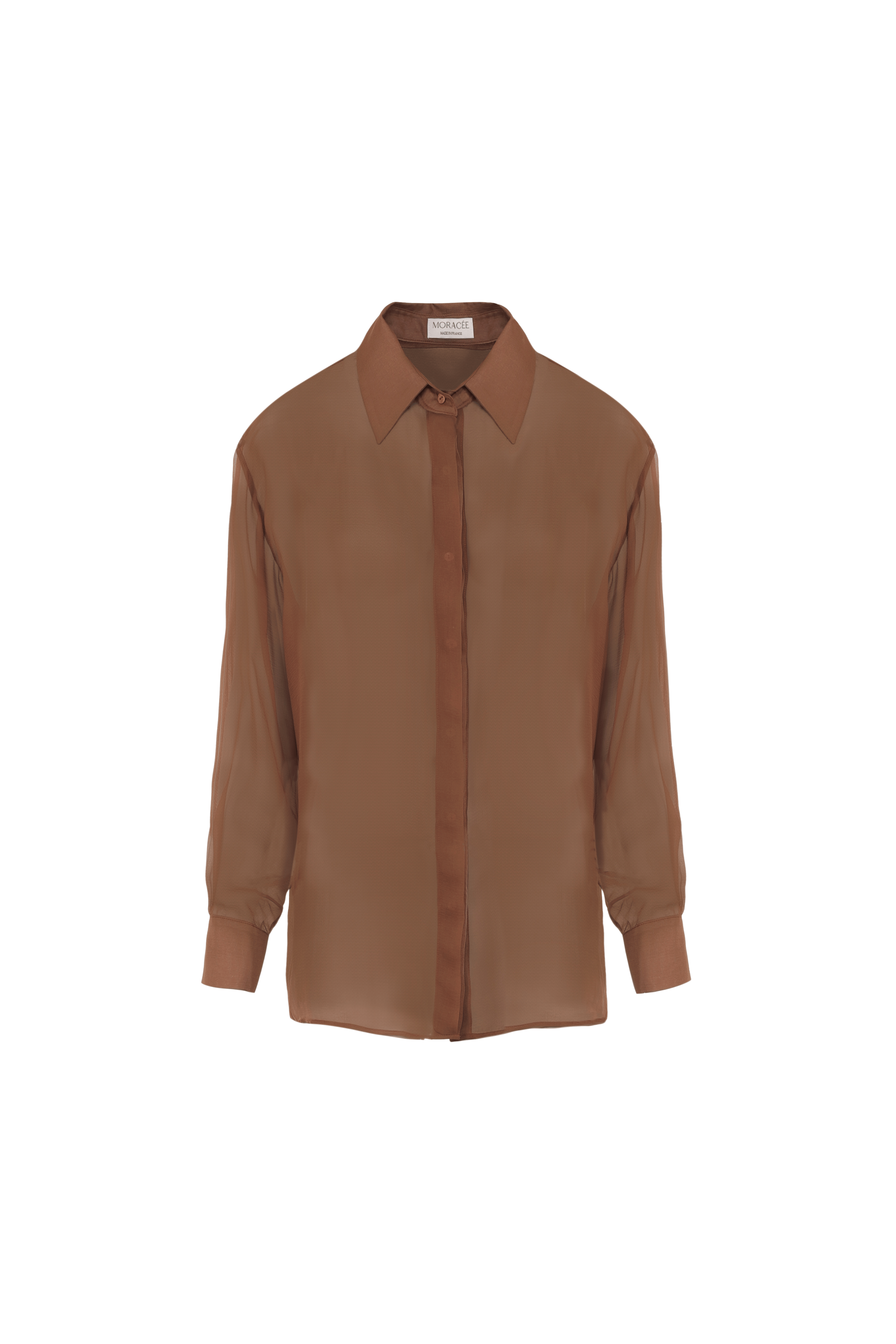 Women's Silk Shirt - Sandalwood Brown made by MORACÉE