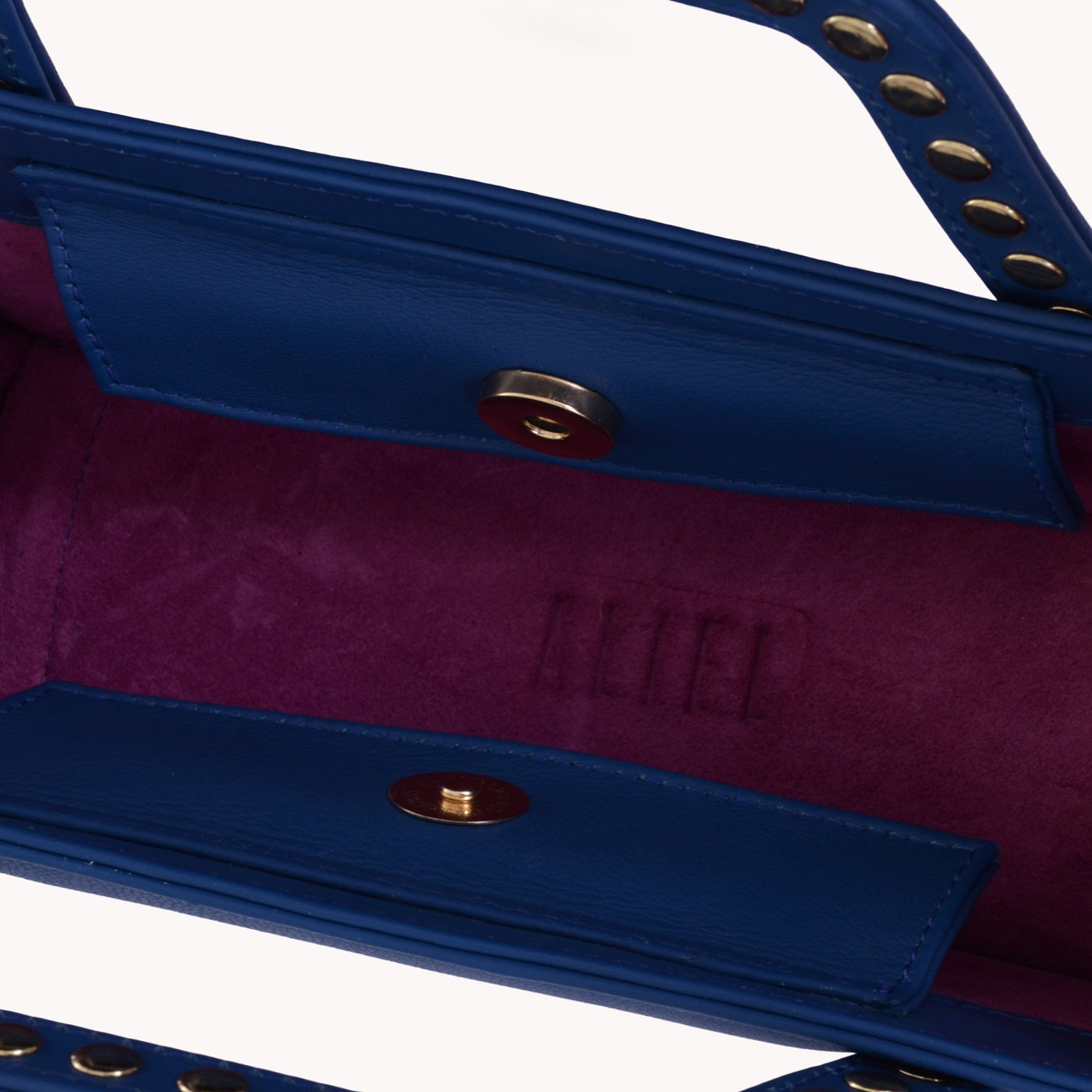 Jalila - Navy Blue - Top Handle Bag made by ALIEL