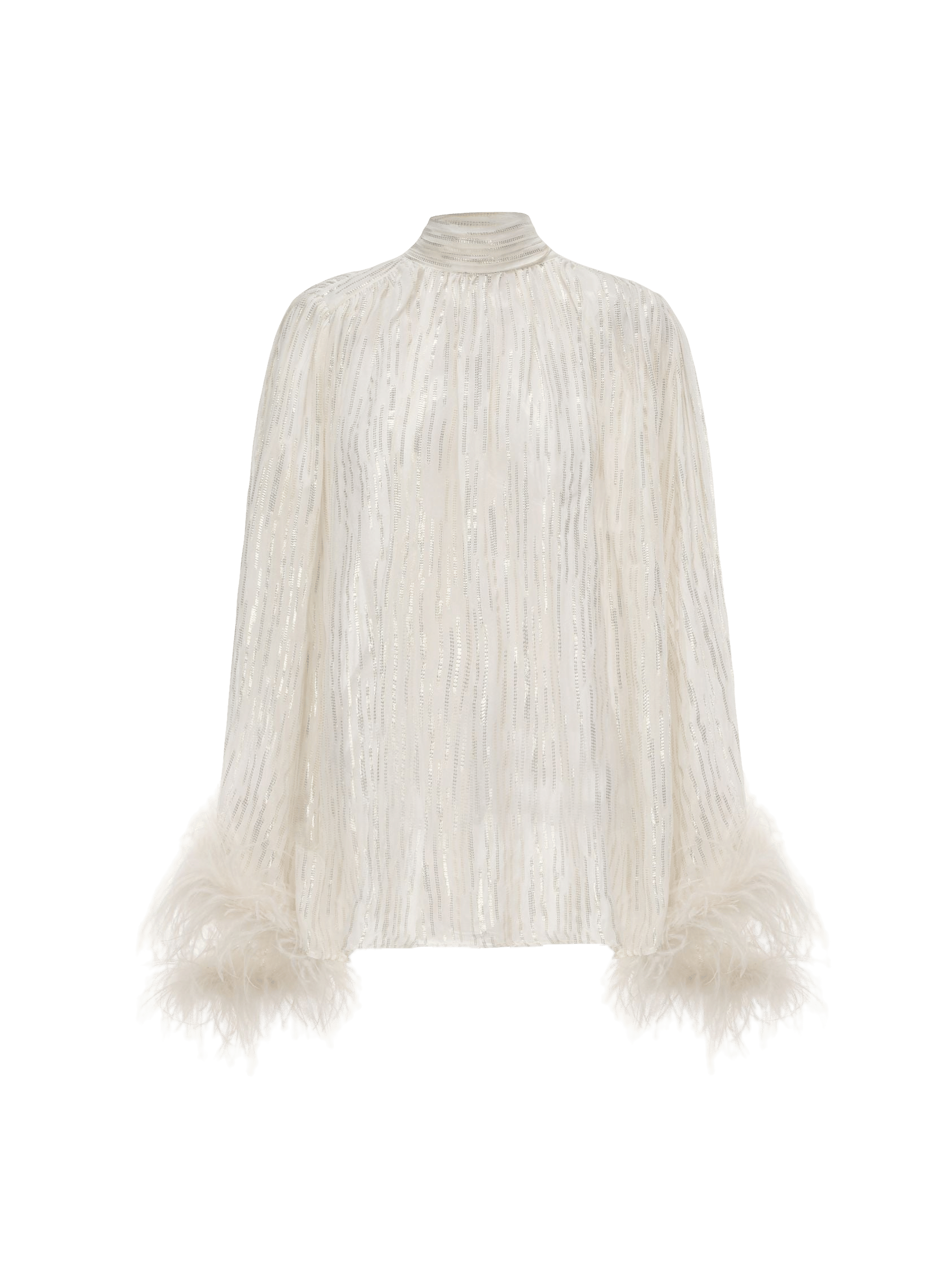 Keira Feather Top (White) in White made by Nana Jacqueline