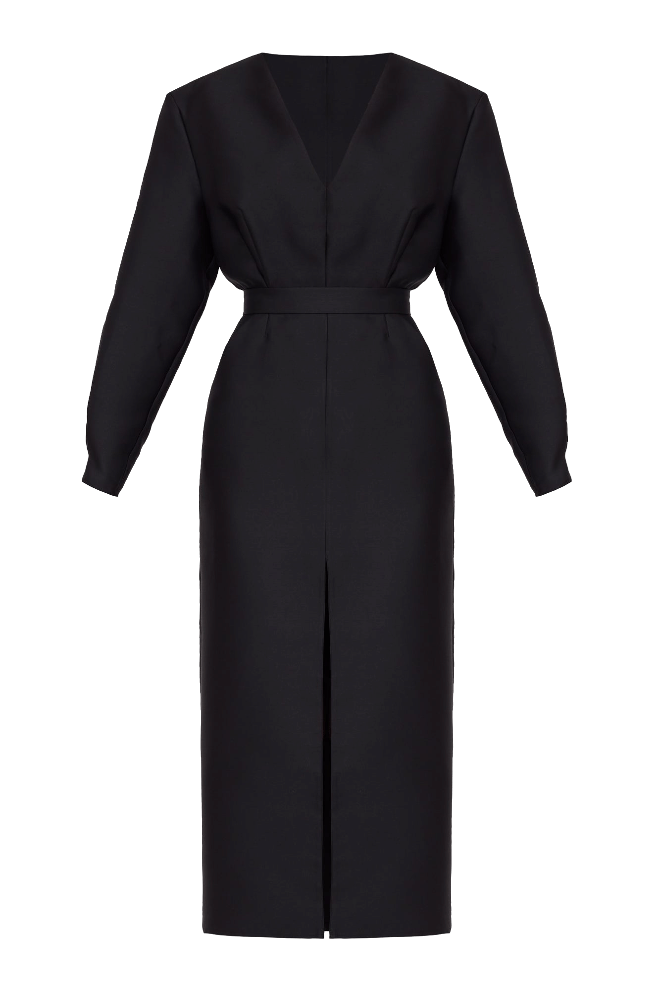 DEMA Black Shoulder Pad Midi Dress made by UNDRESS