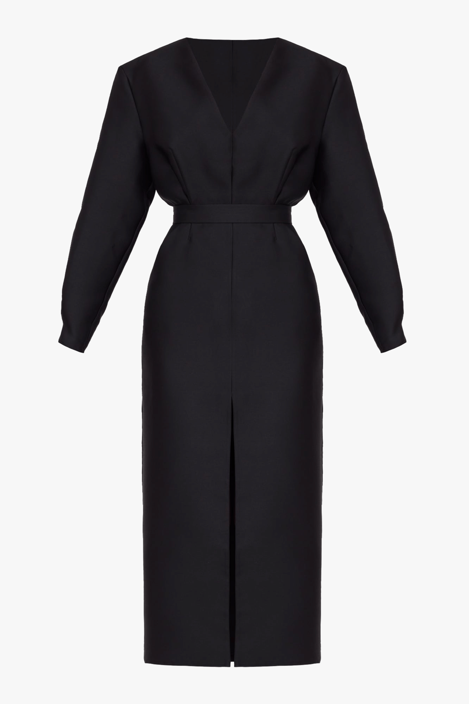 DEMA Black Shoulder Pad Midi Dress made by UNDRESS