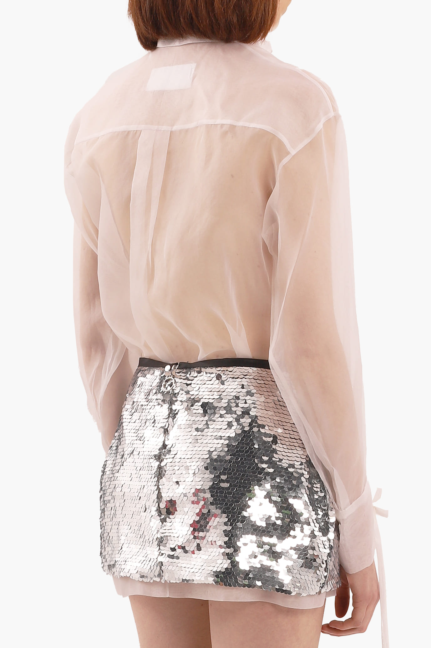 Silver sequin mini skirt made by Compte Spain