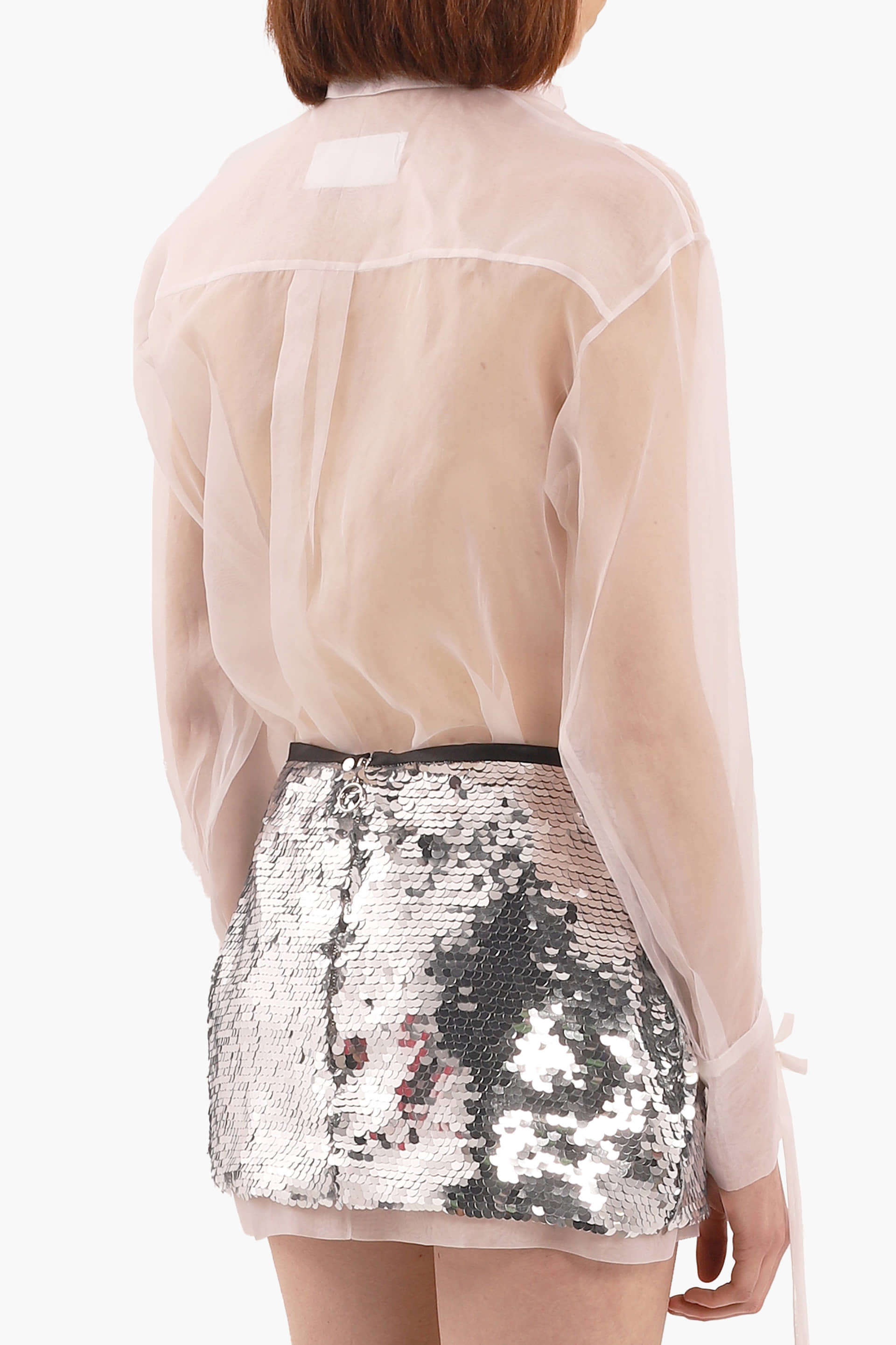 Silver sequin mini skirt made by Compte Spain