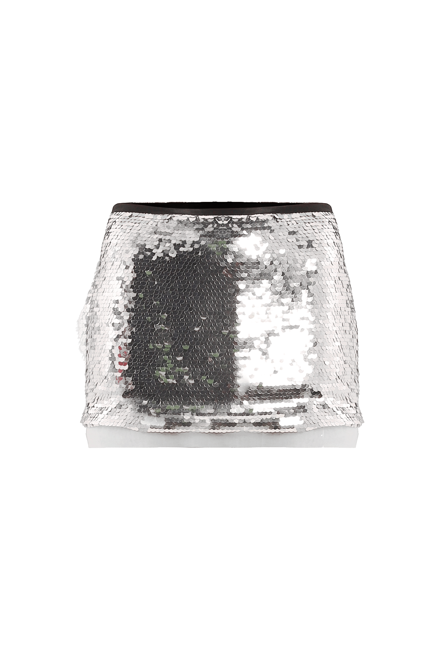 Silver sequin mini skirt made by Compte Spain