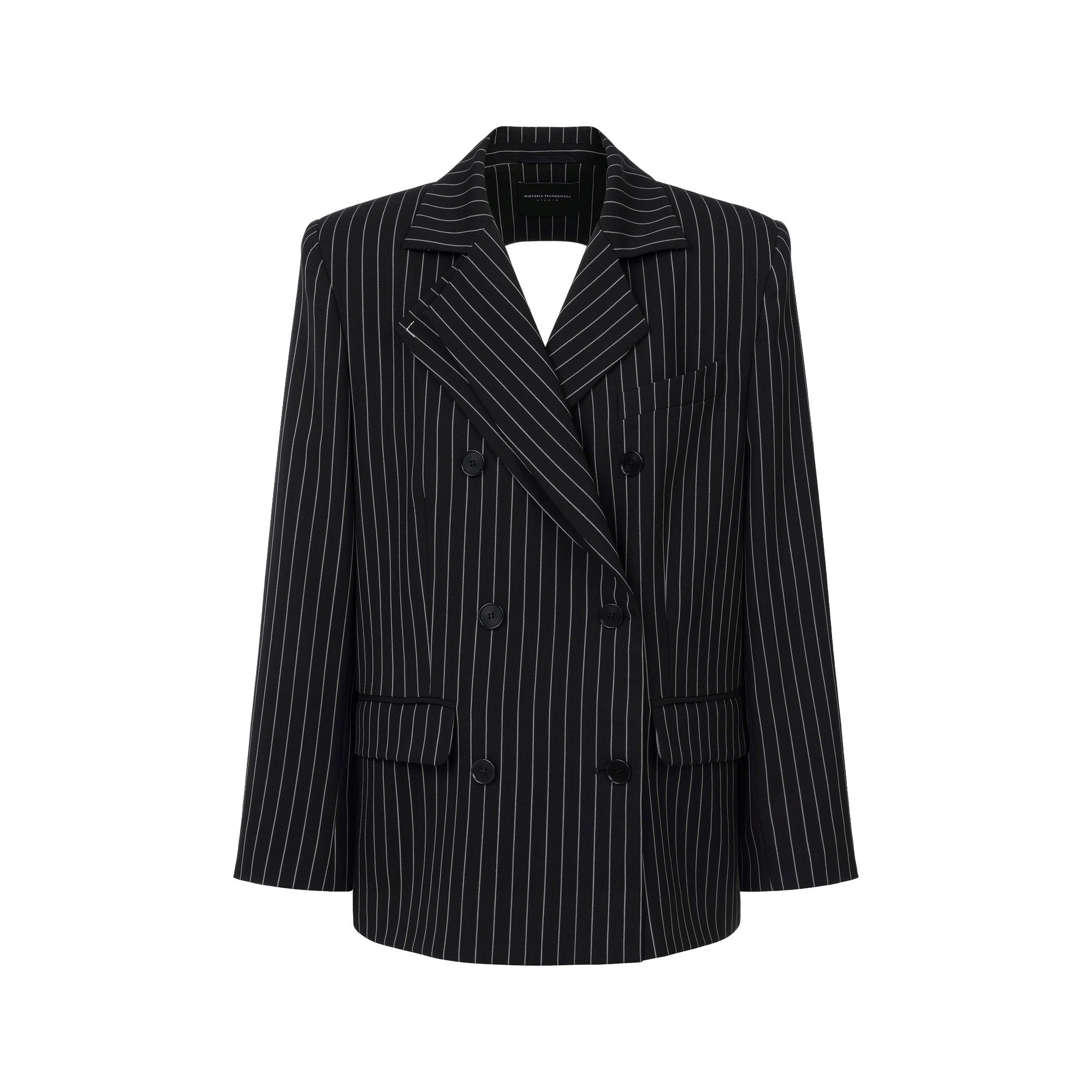 Striped Open Back Blazer made by Wiktoria Frankowska