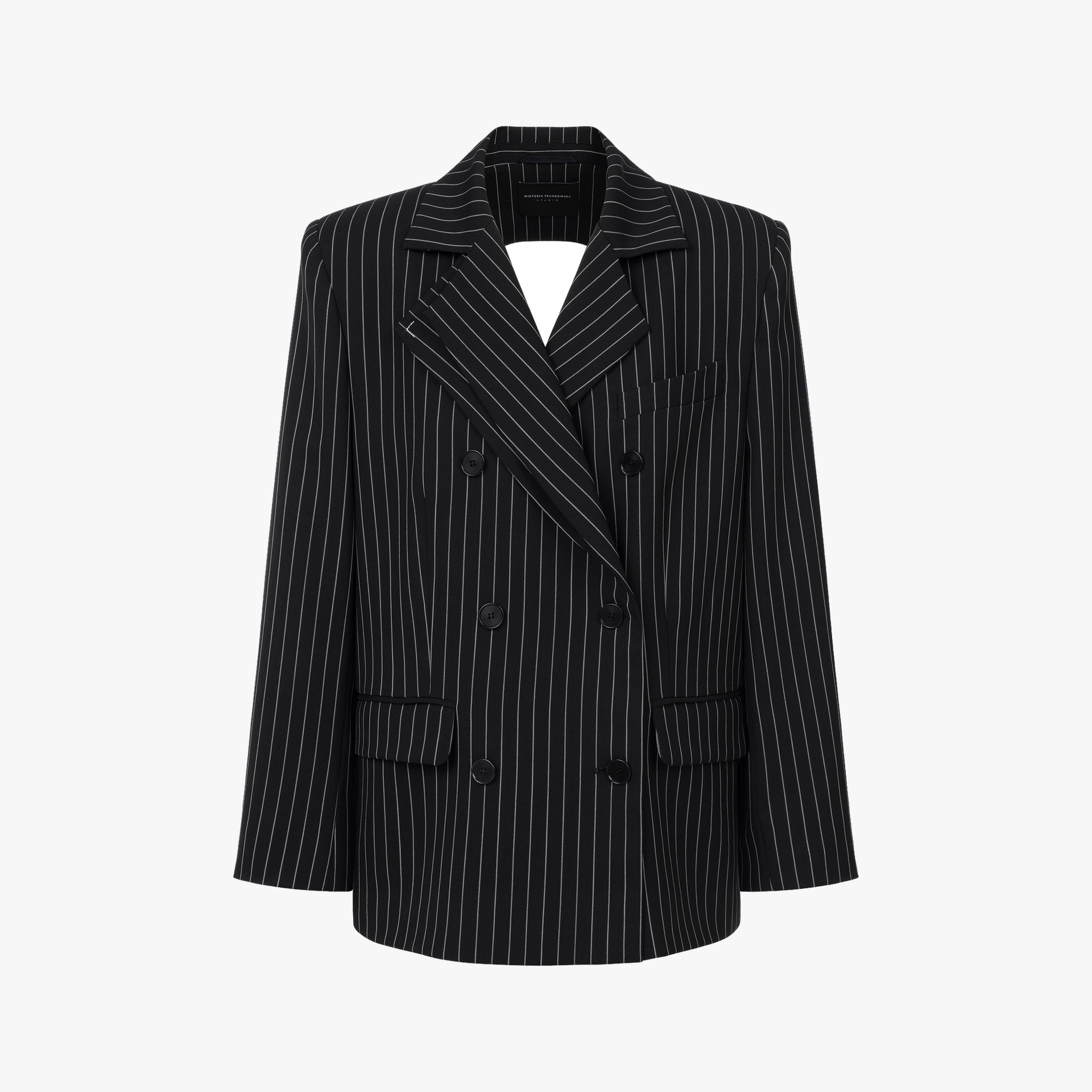 Striped Open Back Blazer made by Wiktoria Frankowska