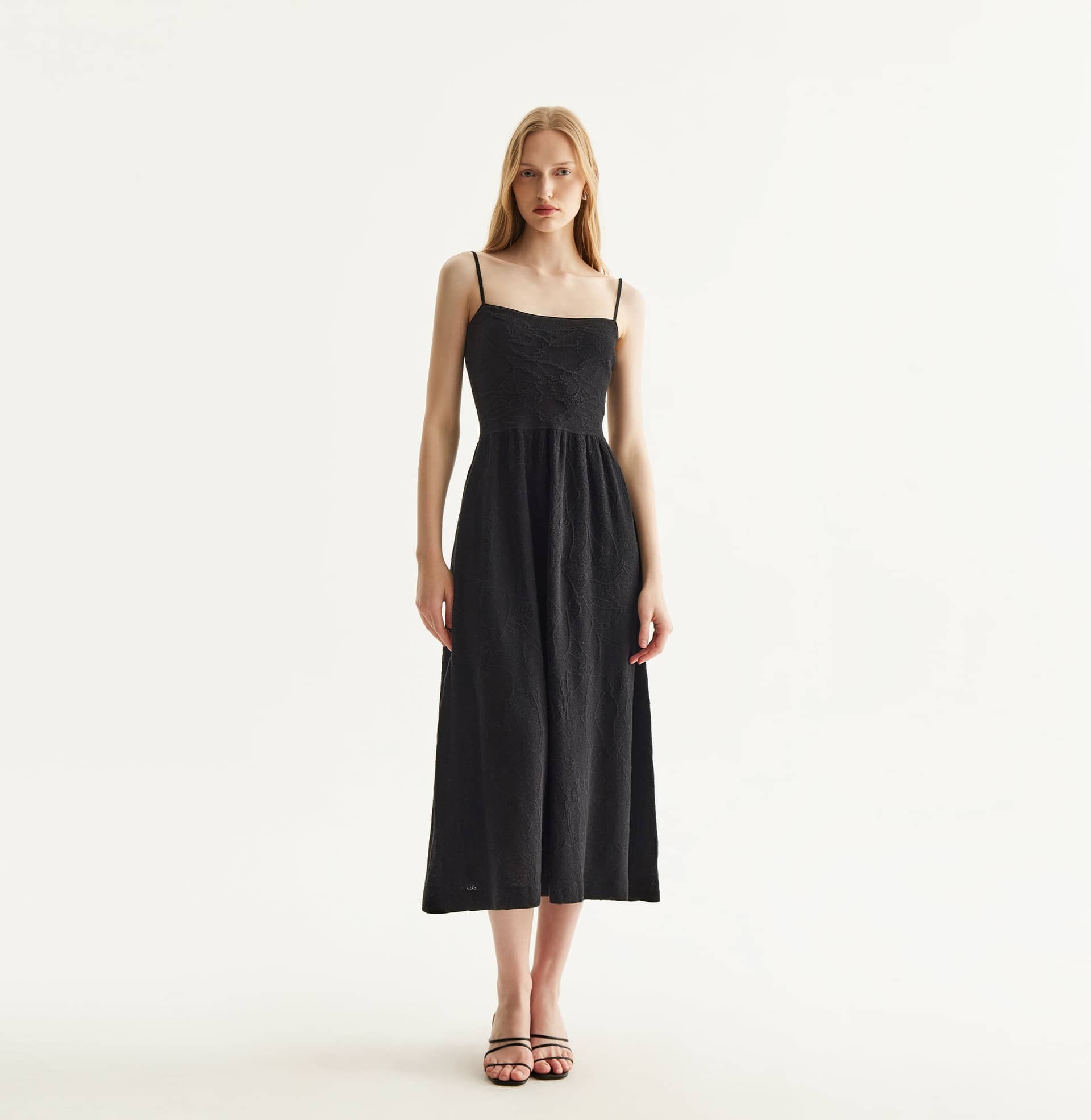 CHINESE STYLE FLORAL TEXTURED DRESS made by CRUSH Collection