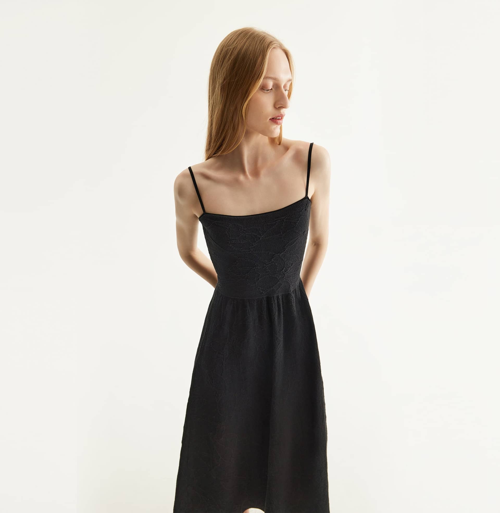 CHINESE STYLE FLORAL TEXTURED DRESS made by CRUSH Collection