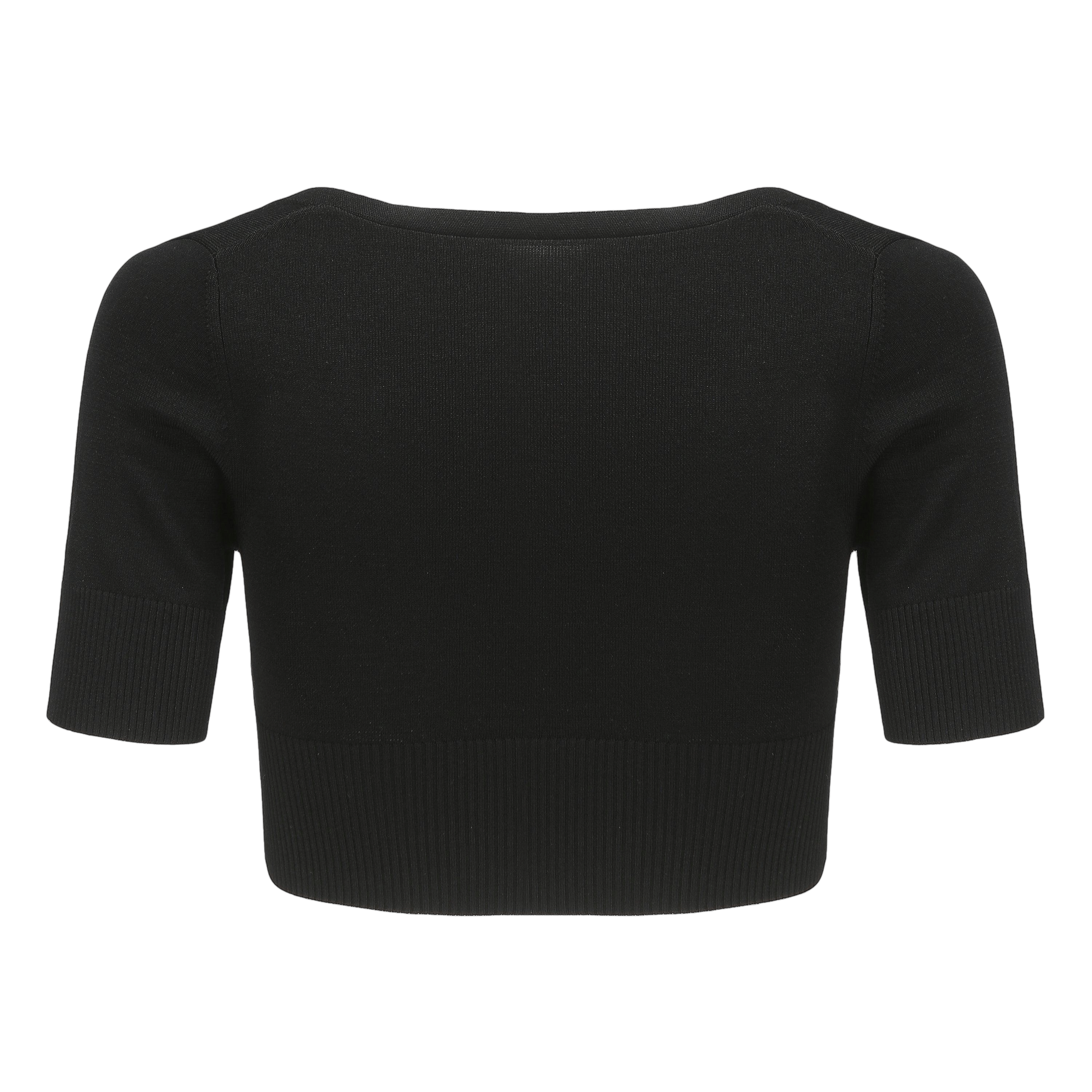 Black Polly Crop Knit (Final Sale) in Black made by Nana Jacqueline