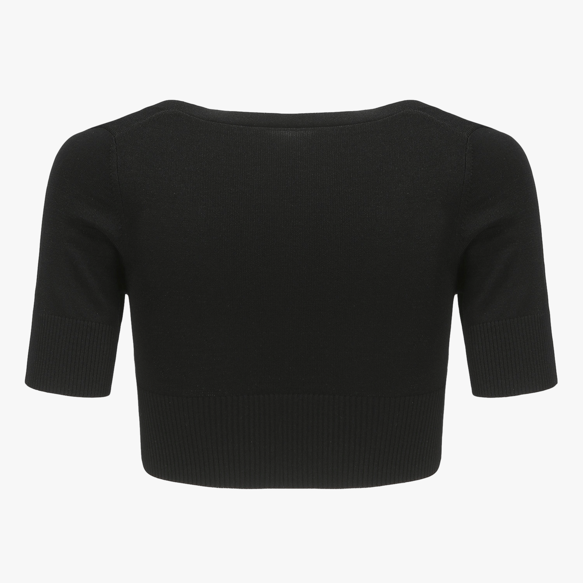 Black Polly Crop Knit (Final Sale) in Black made by Nana Jacqueline
