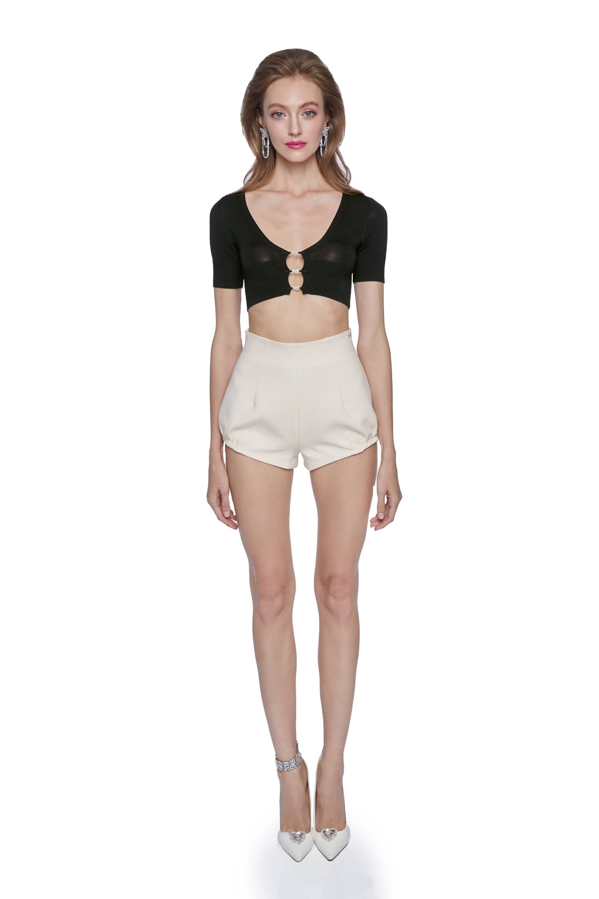 Black Polly Crop Knit (Final Sale) in Black made by Nana Jacqueline