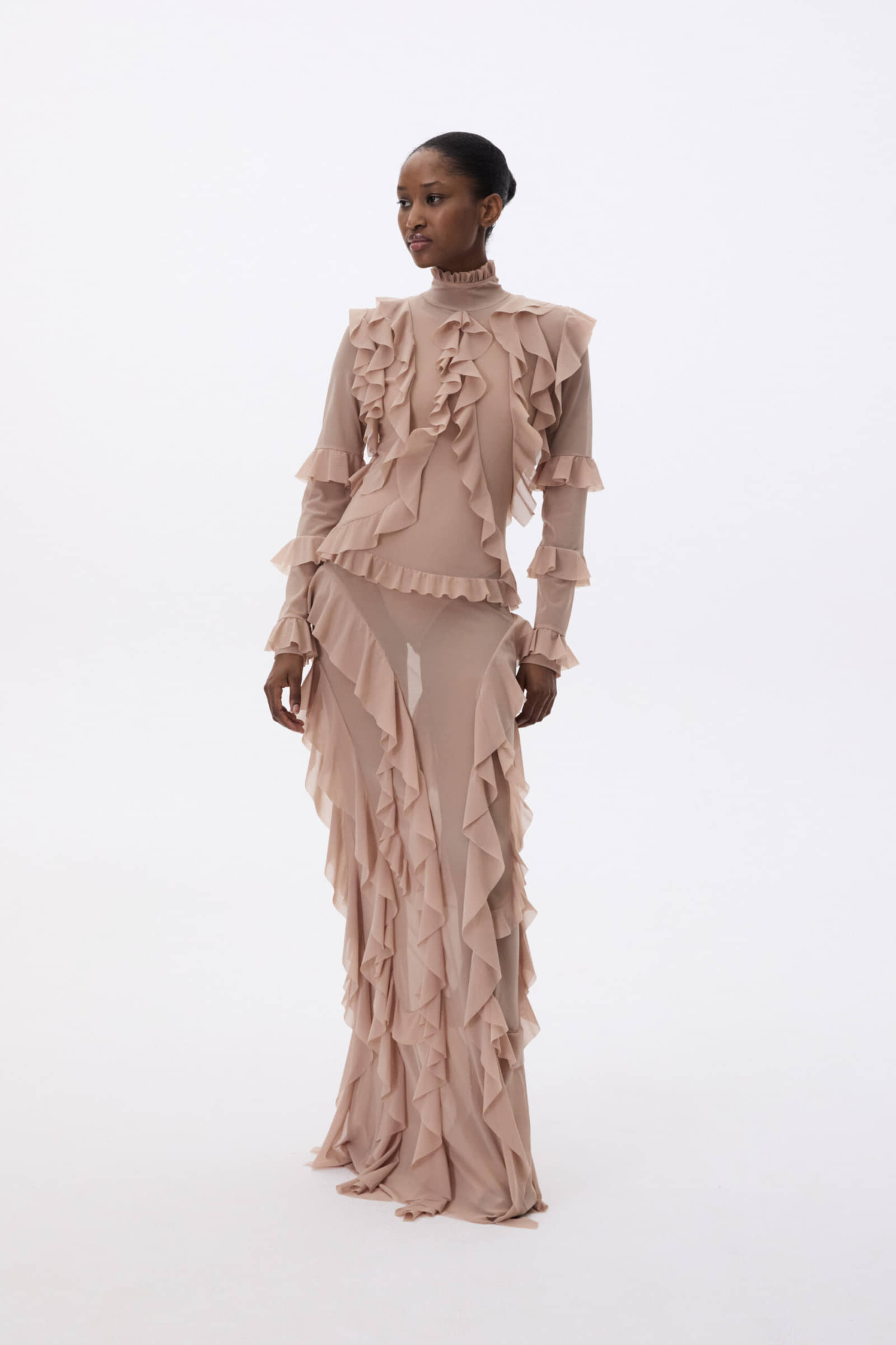 Long Sheer Dress made by YAVORSKA