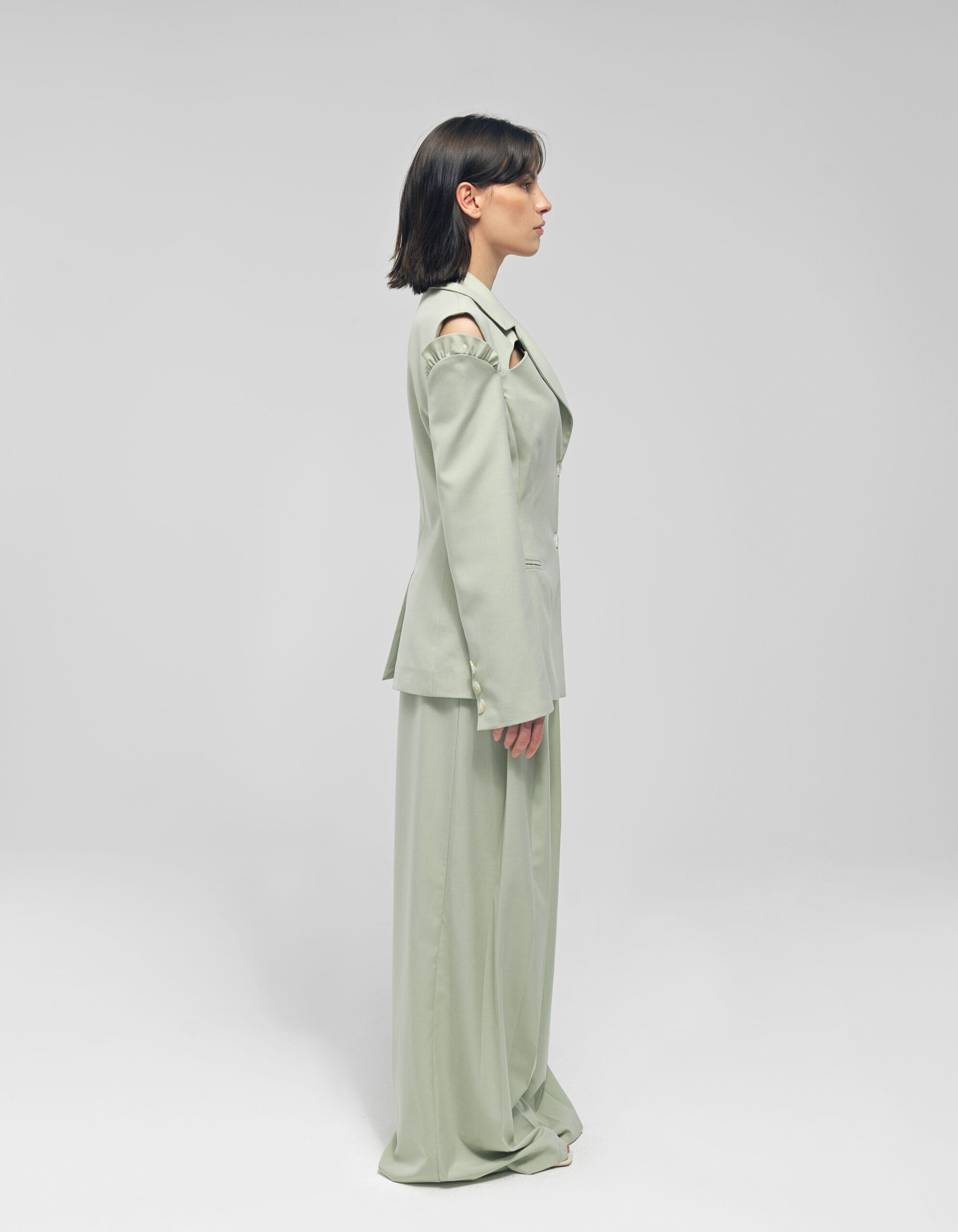 MAKEBA Sage Green Straight Leg Pants made by MAET