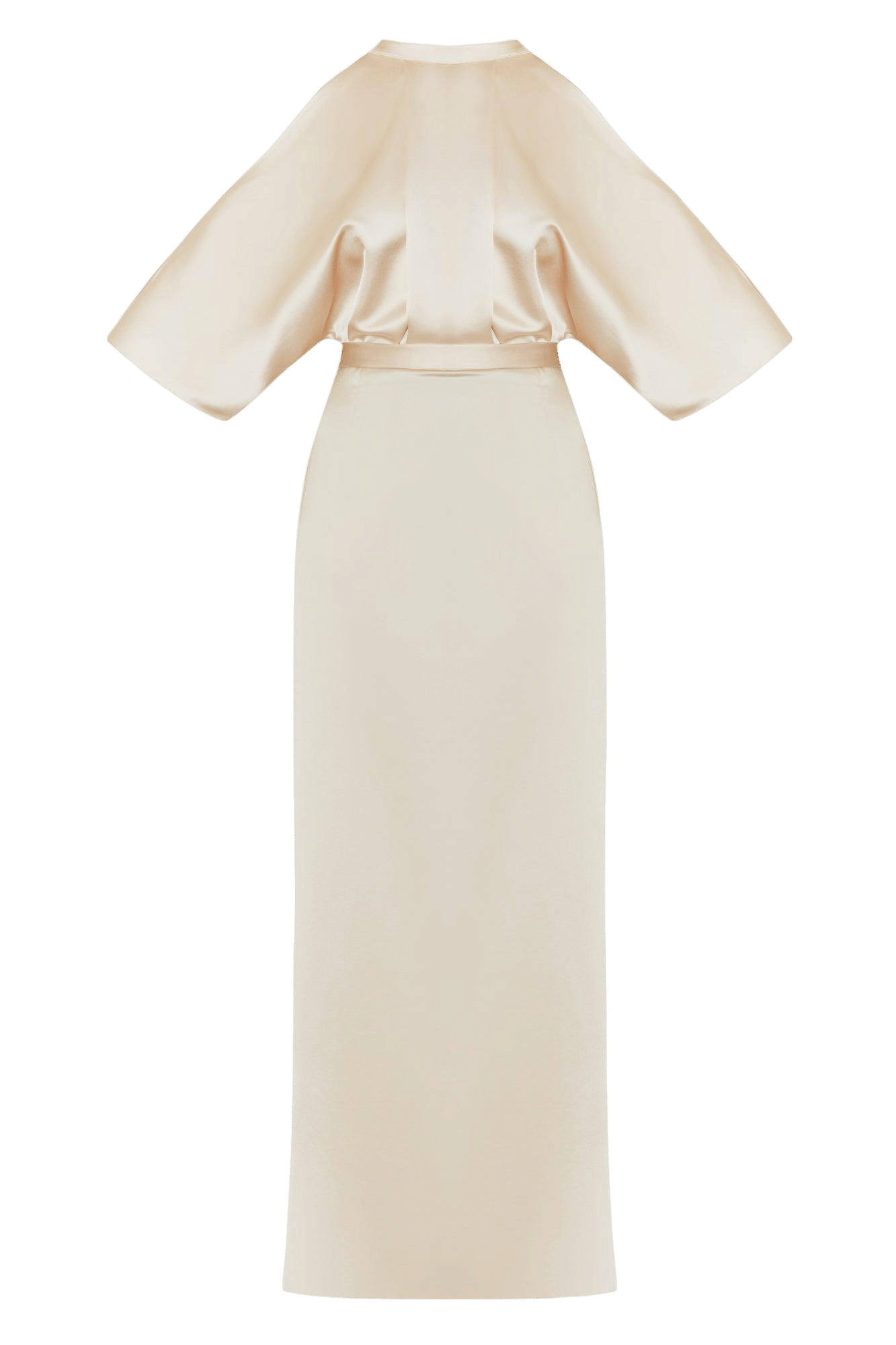 DEVA champagne cold shoulder maxi dress made by UNDRESS