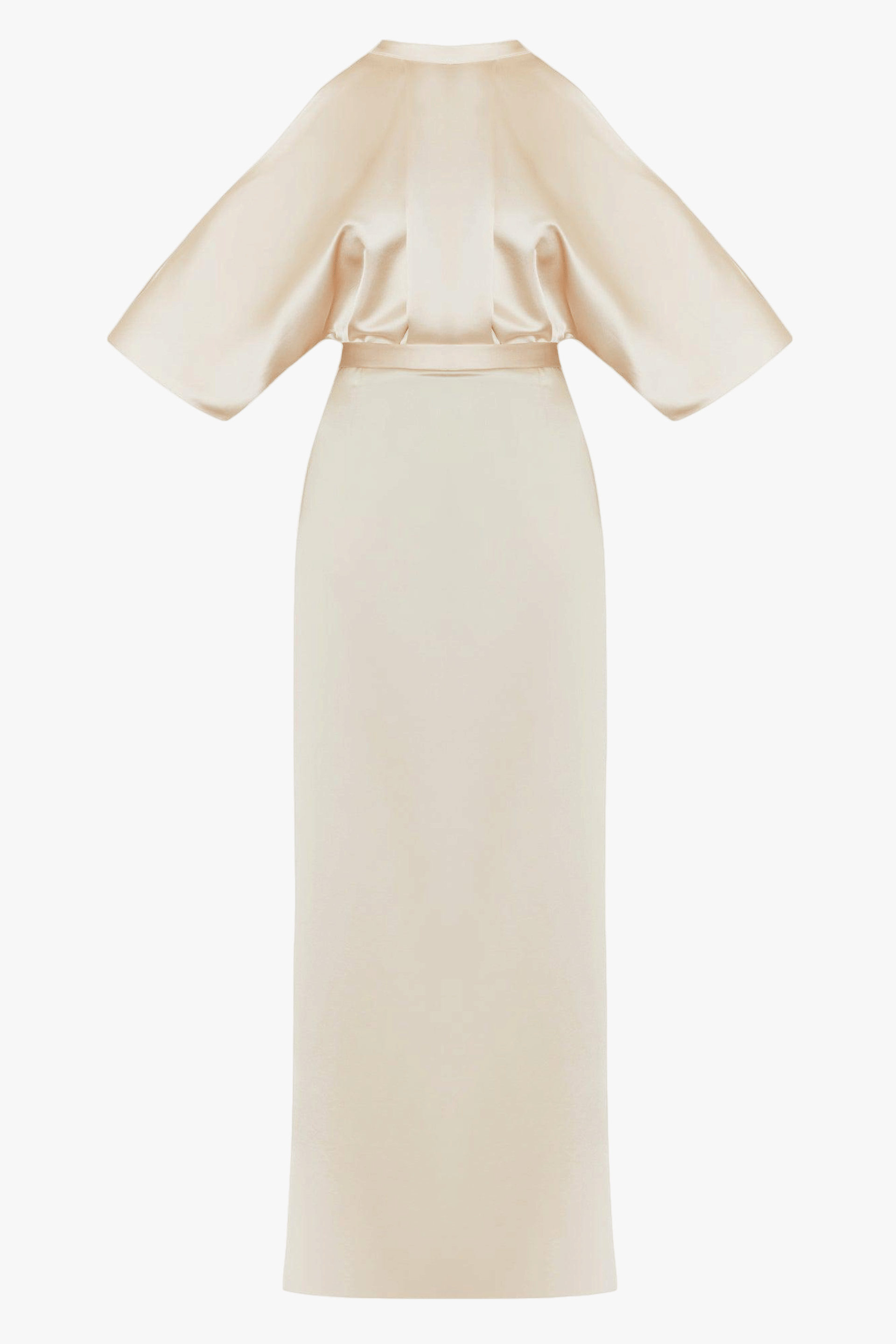 DEVA champagne cold shoulder maxi dress made by UNDRESS