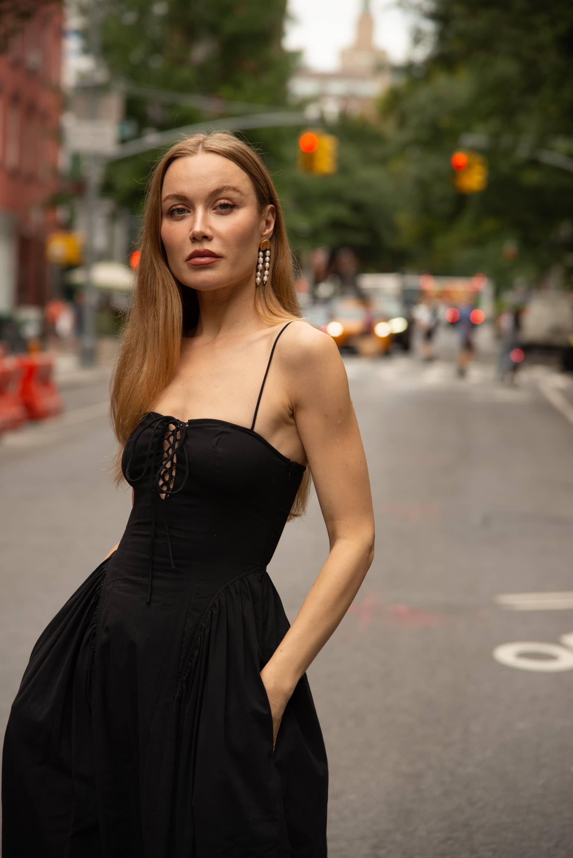 Raquel Lace-Up Maxi Dress made by Decolet The Label