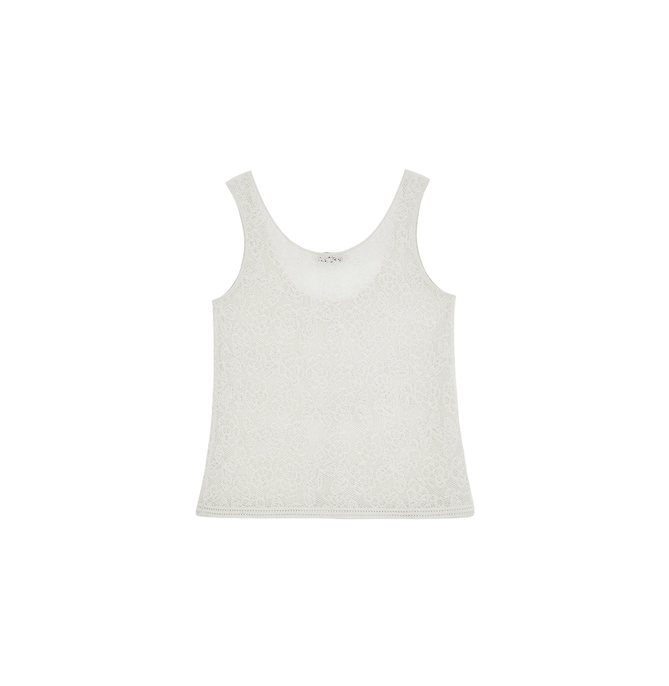 POINTELLE JACQUARD U-NECK TANK TOP made by CRUSH Collection