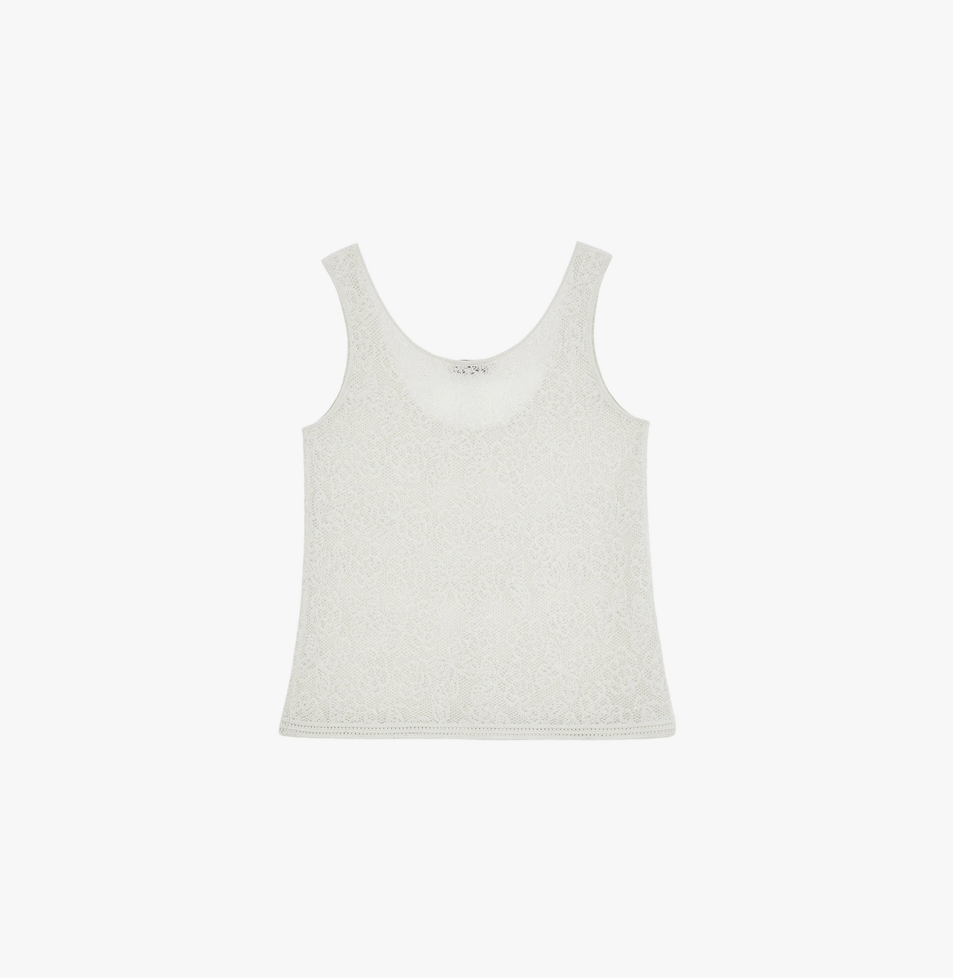 POINTELLE JACQUARD U-NECK TANK TOP made by CRUSH Collection