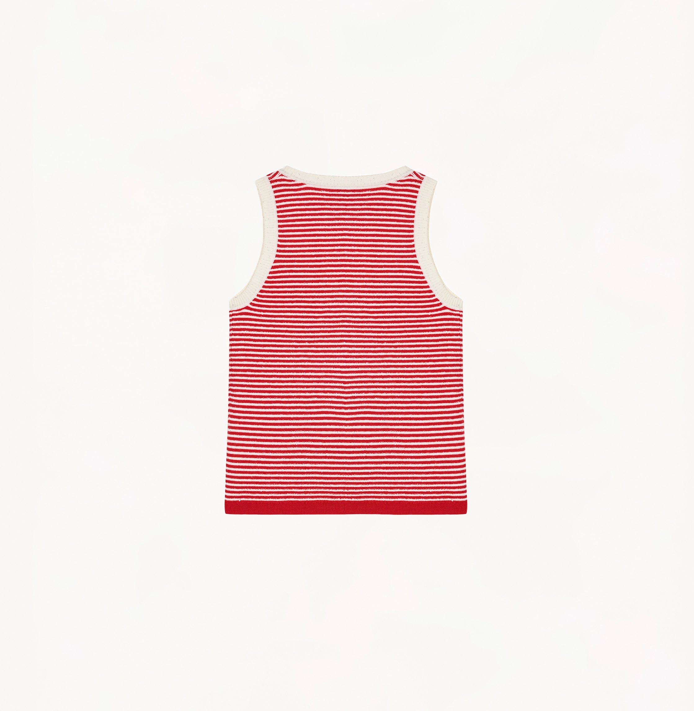 MULTICOLOR STRIPED U-NECK VEST made by CRUSH Collection