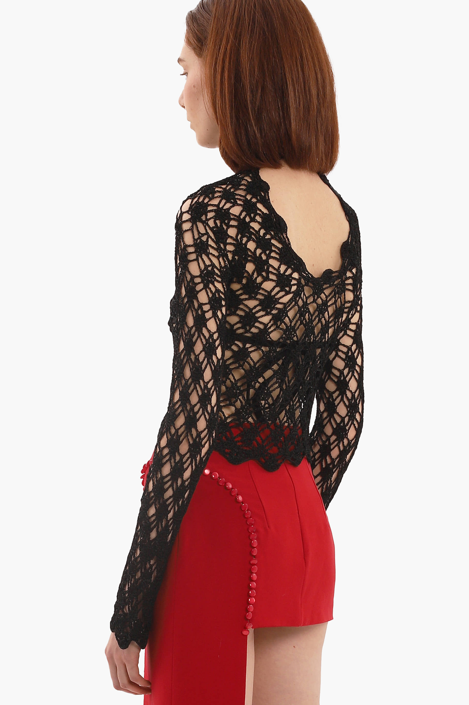 Black crochet top made by Compte Spain