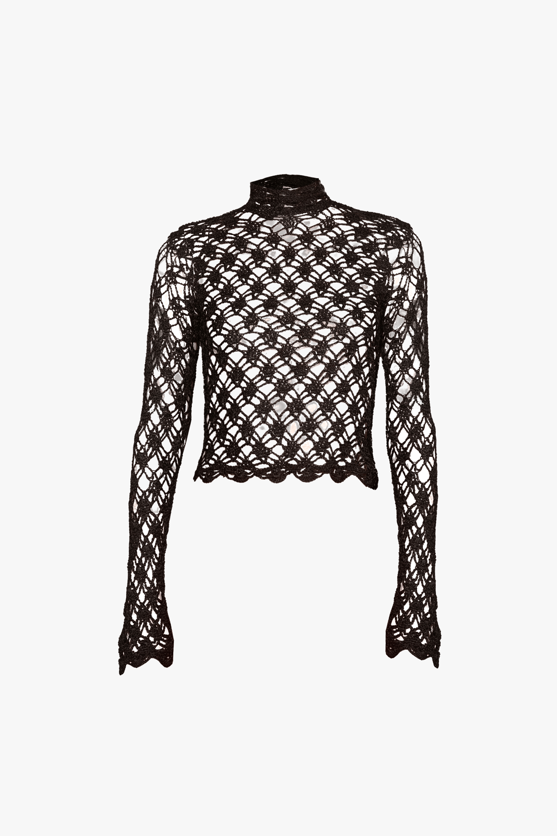 Black crochet top made by Compte Spain