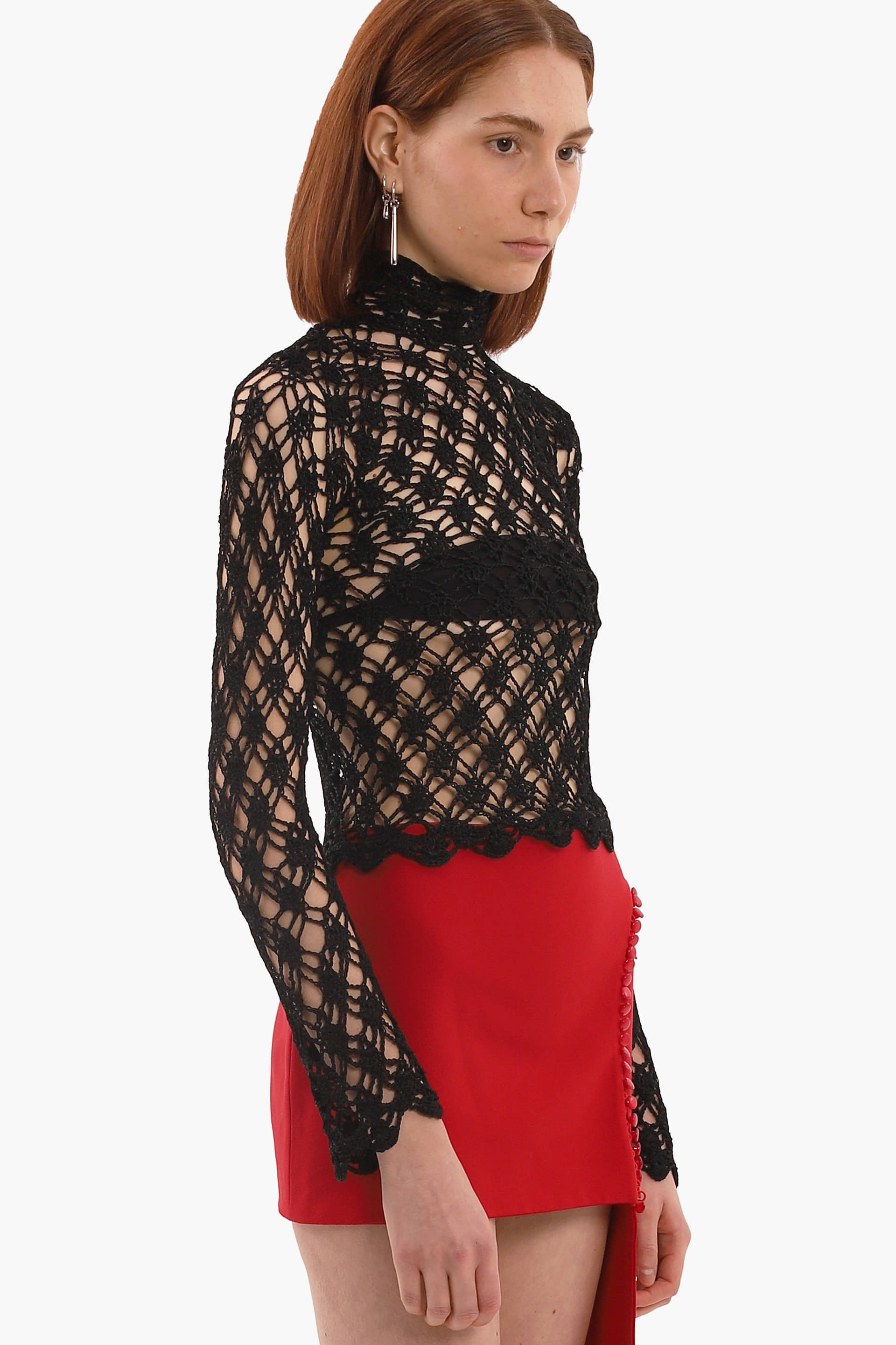 Black crochet top made by Compte Spain