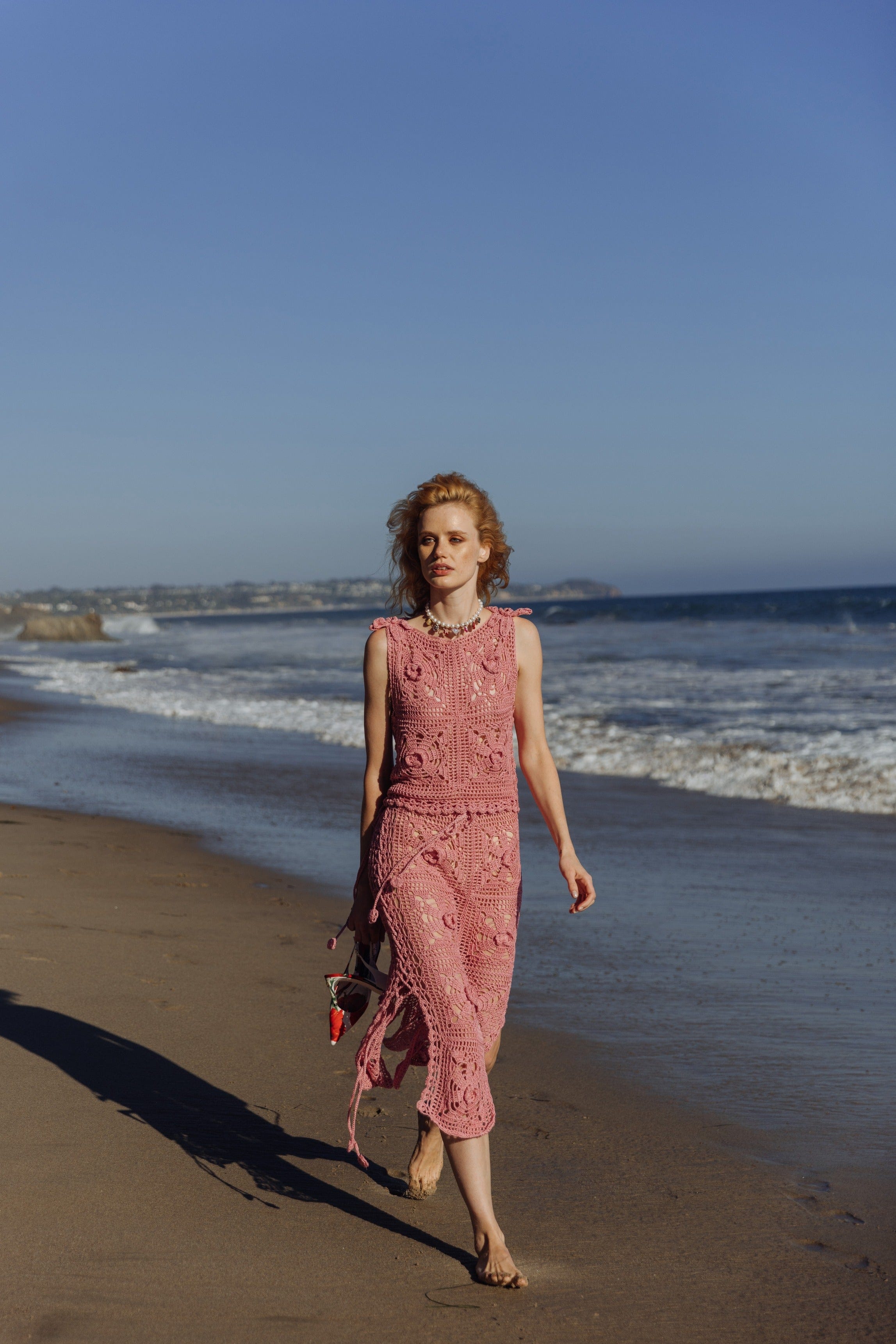 Dust Rose Handmade Crochet Skirt made by ANDREEVA