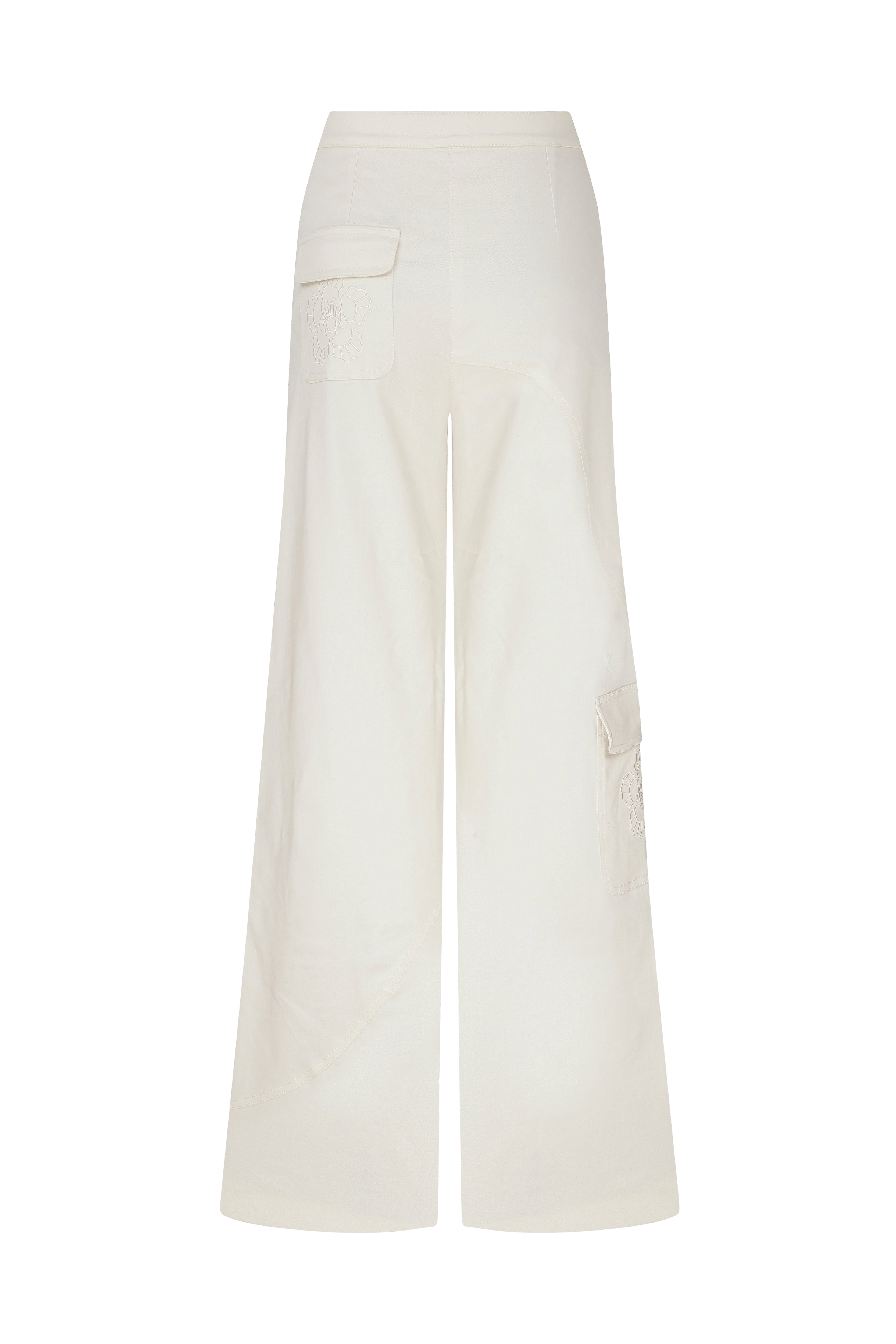 Floral Whisper Beige Jeans made by Declara